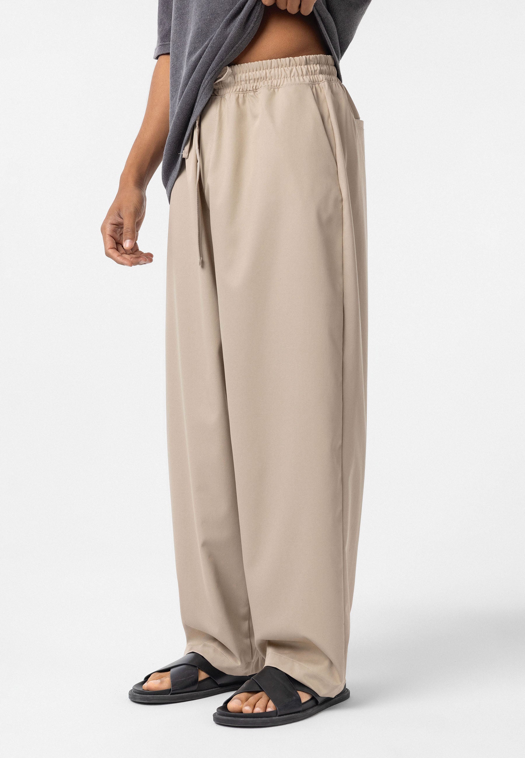 Slim Tapered Pants, Relaxed Fit Bottoms, Stretch Cotton Trousers, Neutral Casual Pants, Men’s Essential Taper Fit