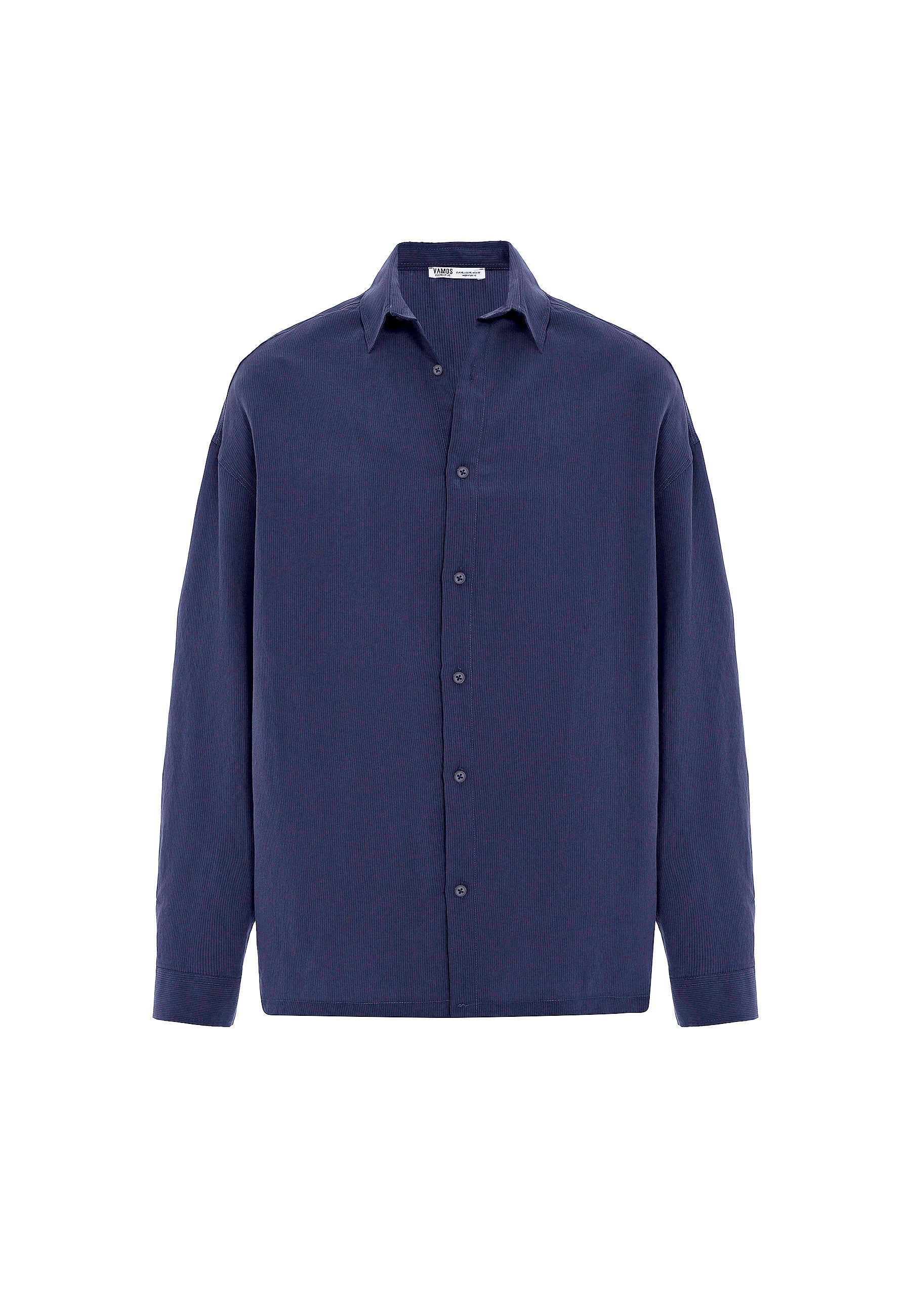 Deep Navy Blue Oversized Long‑Sleeve Shirt – Sleek & Timeless Everyday Staple