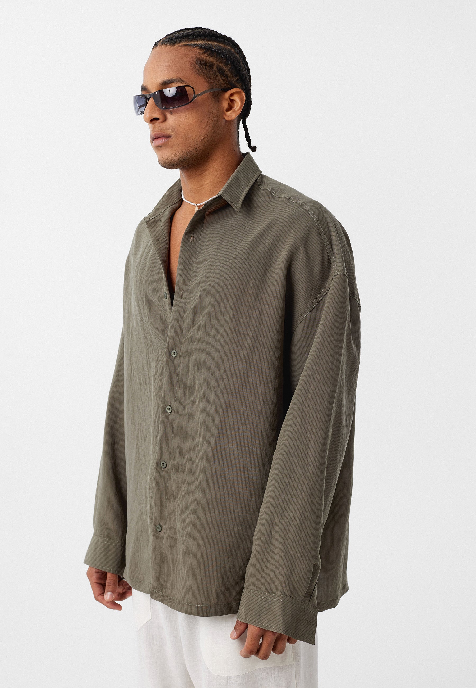 Warm Khaki Comfort Fit Long‑Sleeve Shirt – Soft & Casual Everyday Essential
