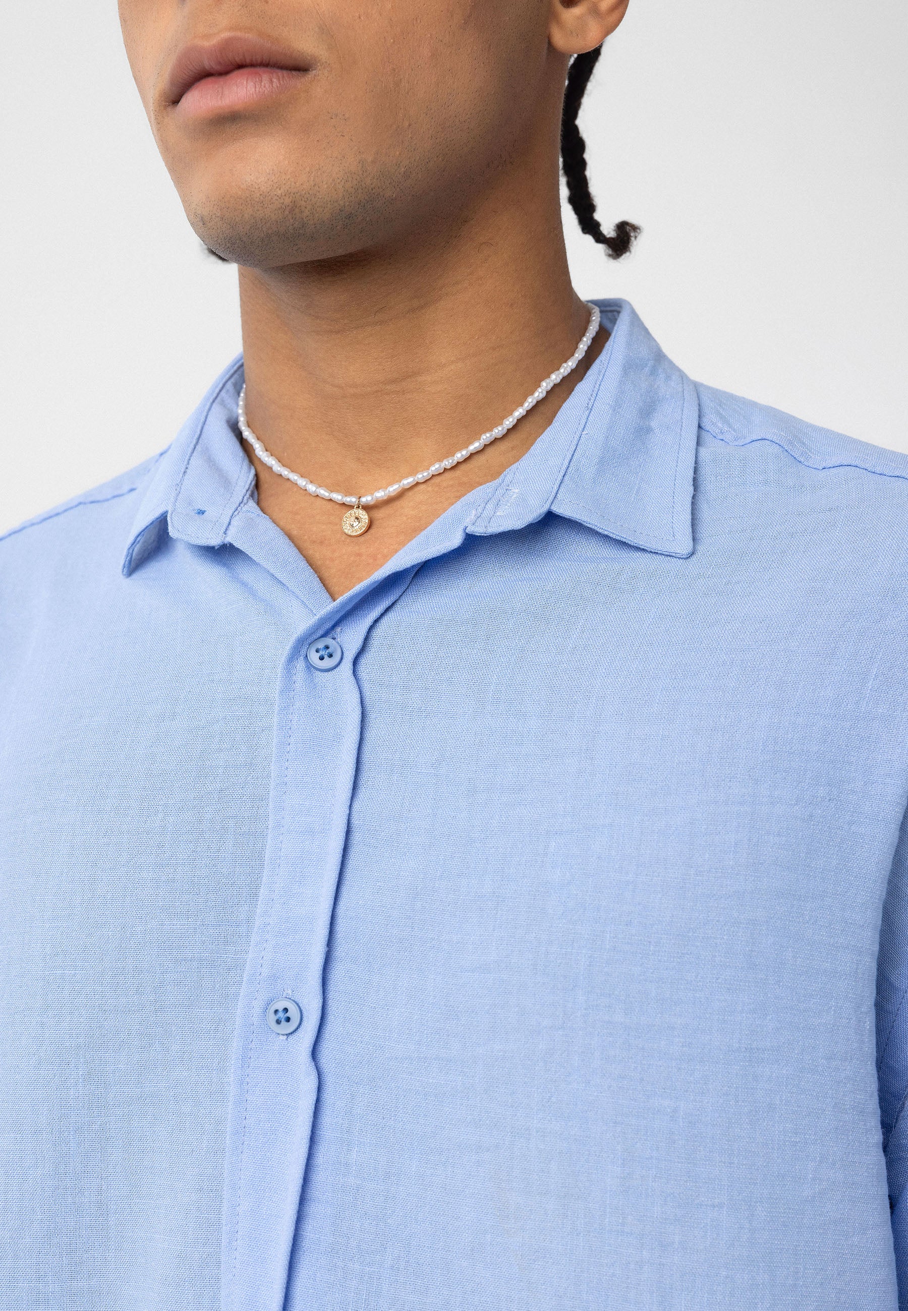 Vibrant Turquoise Oversize Linen-Look Shirt – Relaxed Summer Staple