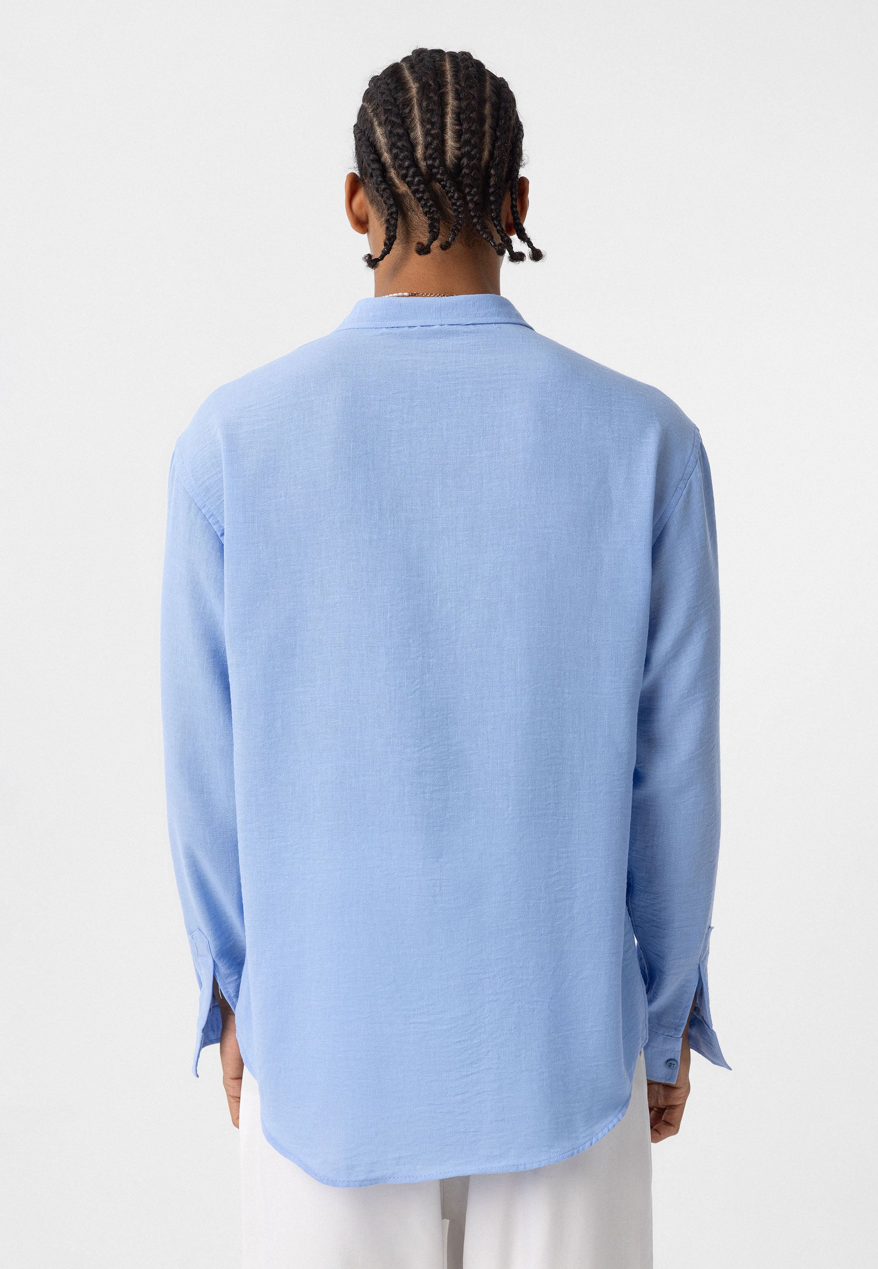 Vibrant Turquoise Oversize Linen-Look Shirt – Relaxed Summer Staple