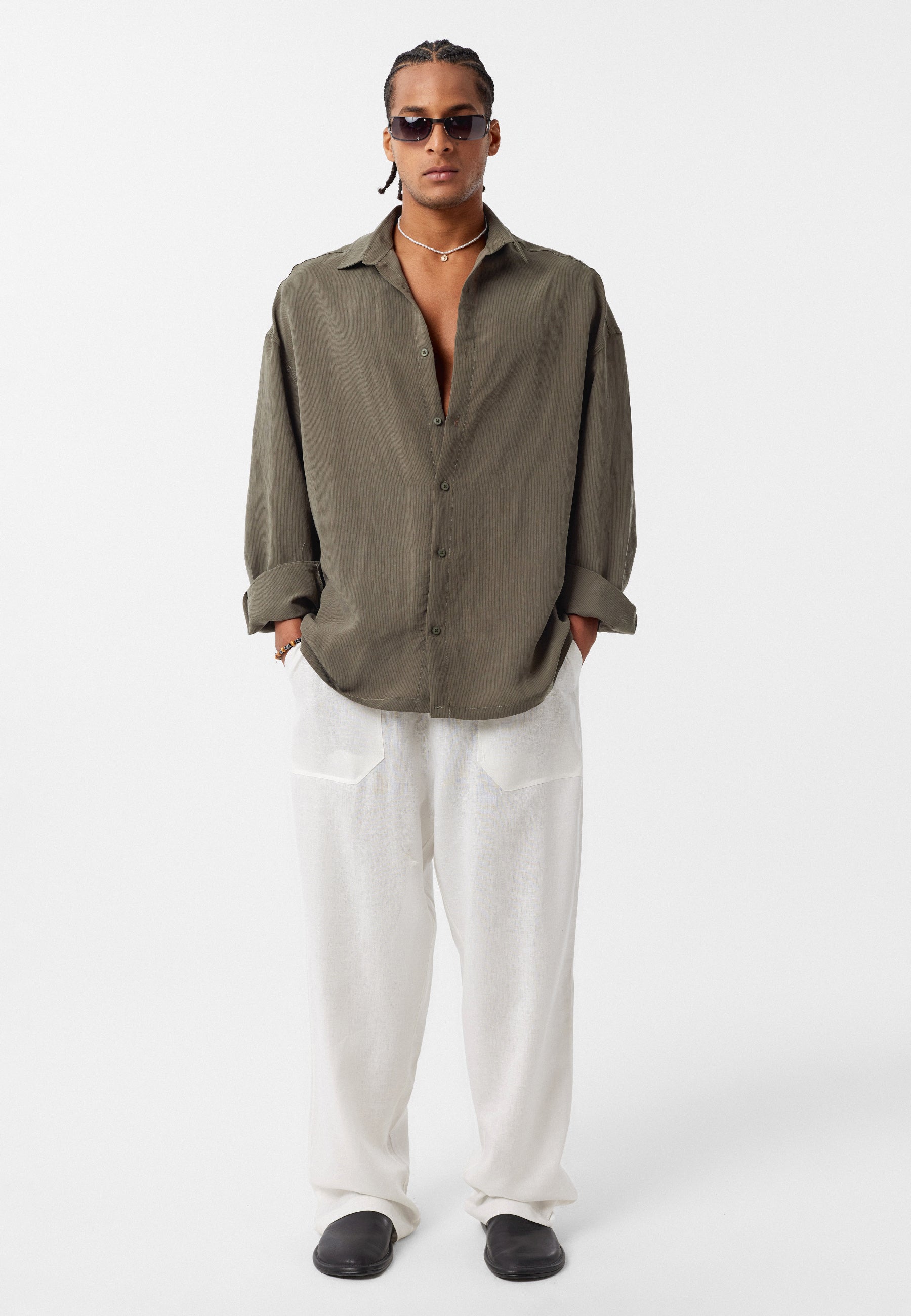 Warm Khaki Comfort Fit Long‑Sleeve Shirt – Soft & Casual Everyday Essential