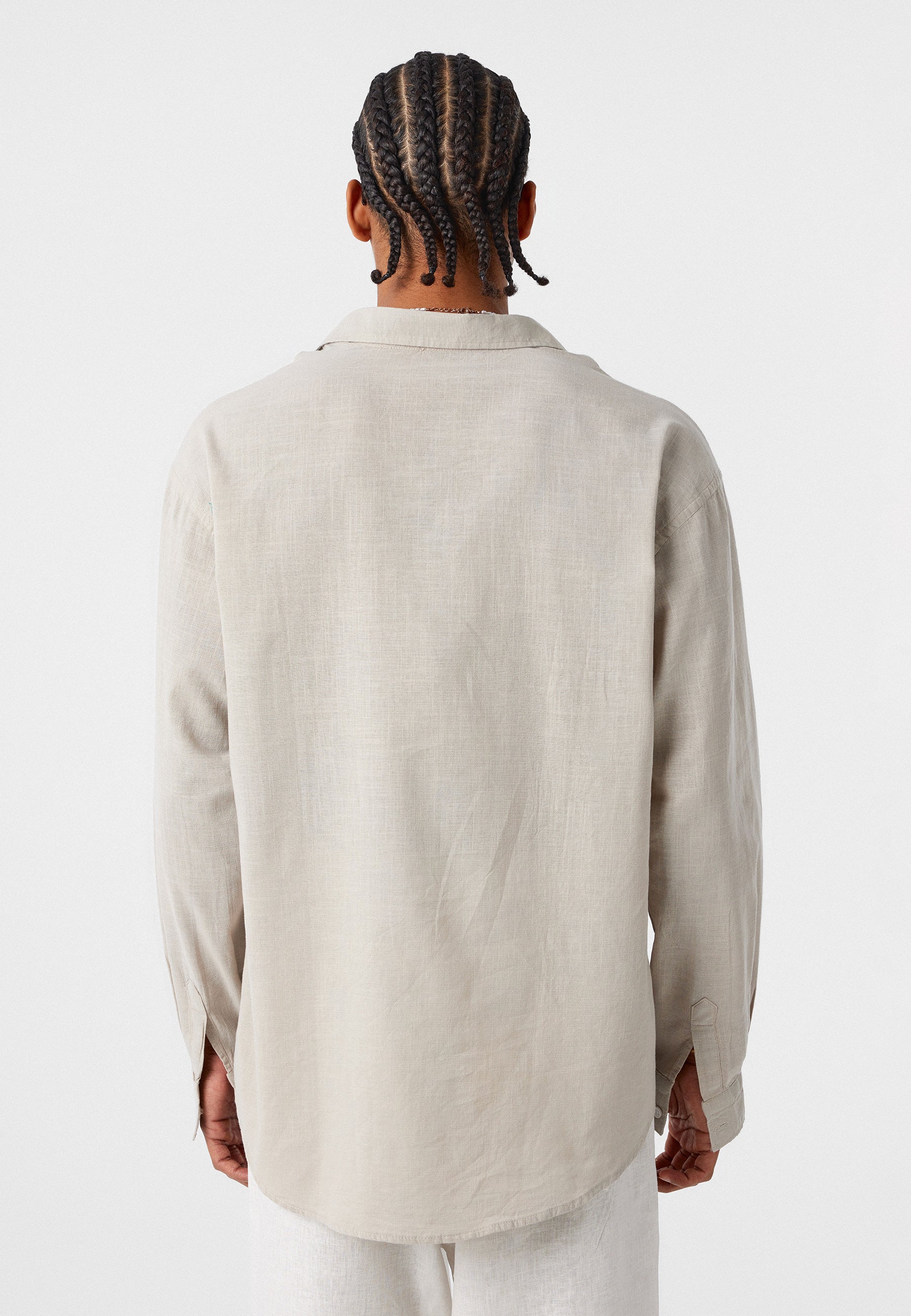 Cream Beige Comfort Fit Button-Up Shirt – Lightweight Everyday Essential