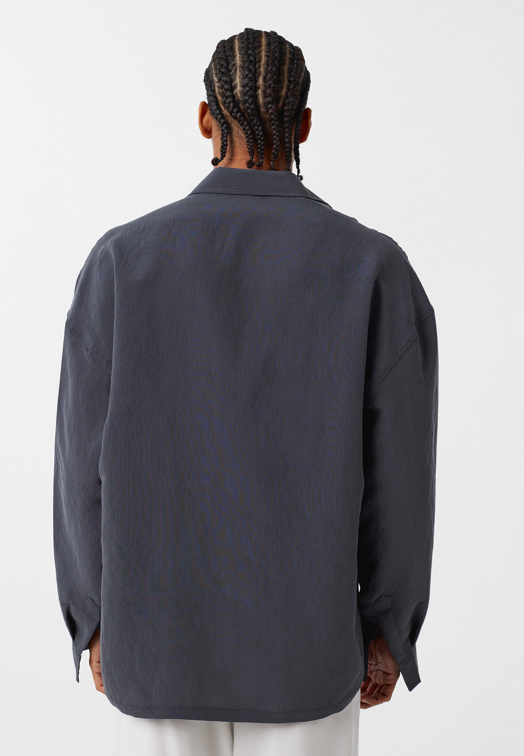 Charcoal Grey Oversized Long-Sleeve Shirts