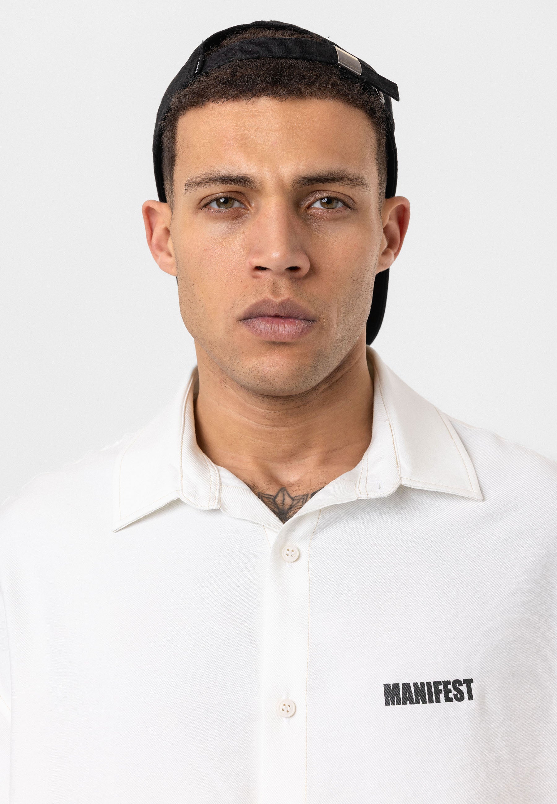 Soft White Oversize Printed Short Sleeve Shirt – Casual Comfort Fit