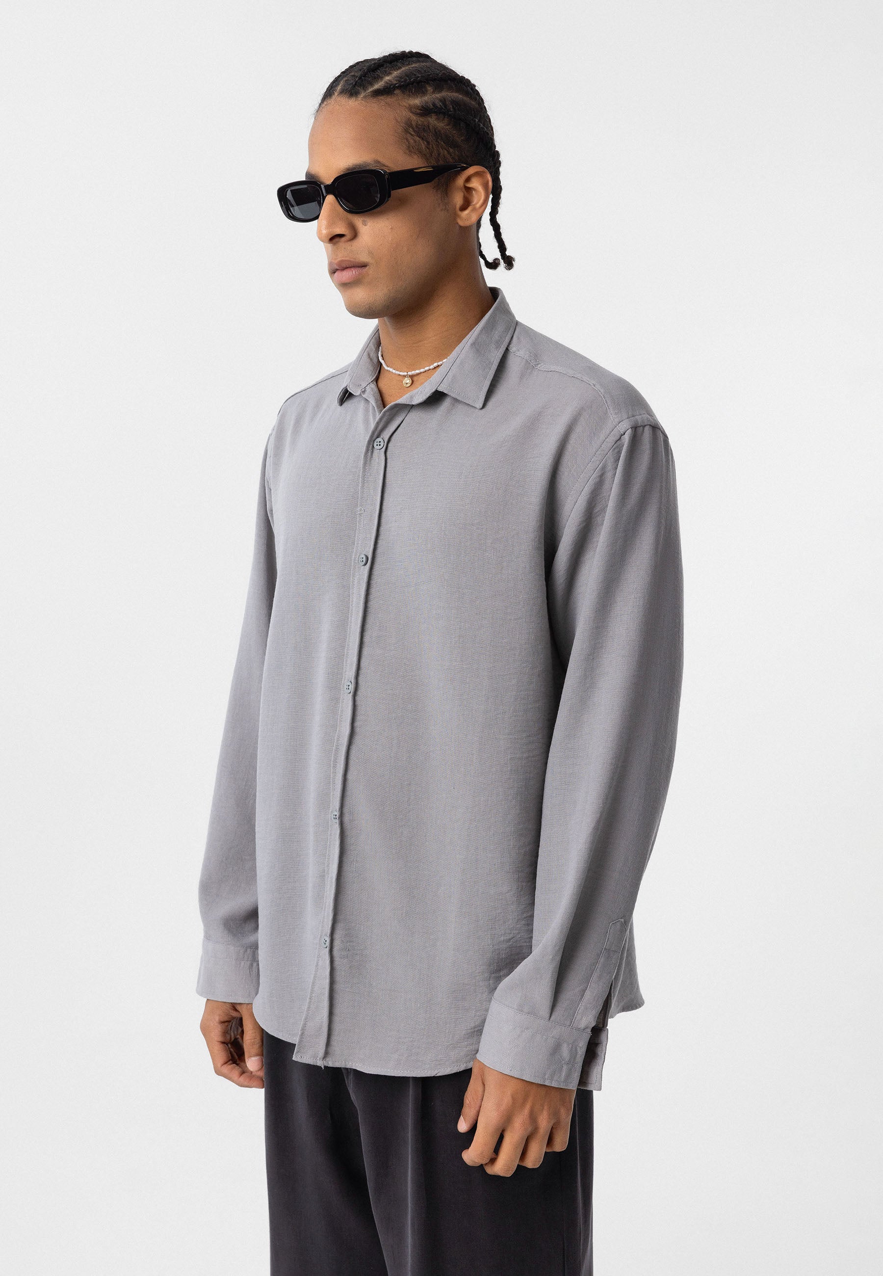 Soft Sky Blue Oversize Script‑Printed Short‑Sleeve Shirt – Relaxed Streetwear Vibe