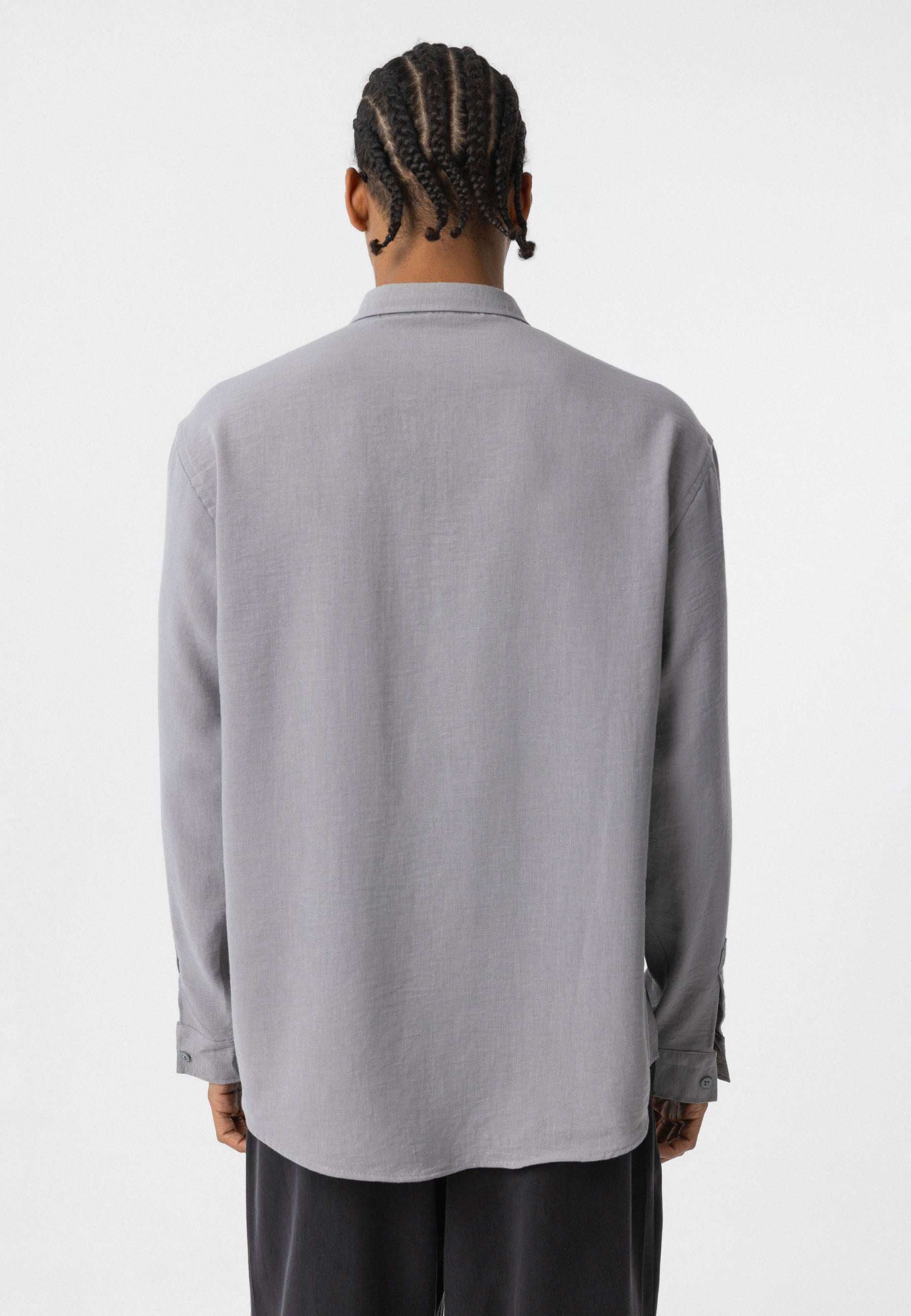 Soft Sky Blue Oversize Script‑Printed Short‑Sleeve Shirt – Relaxed Streetwear Vibe