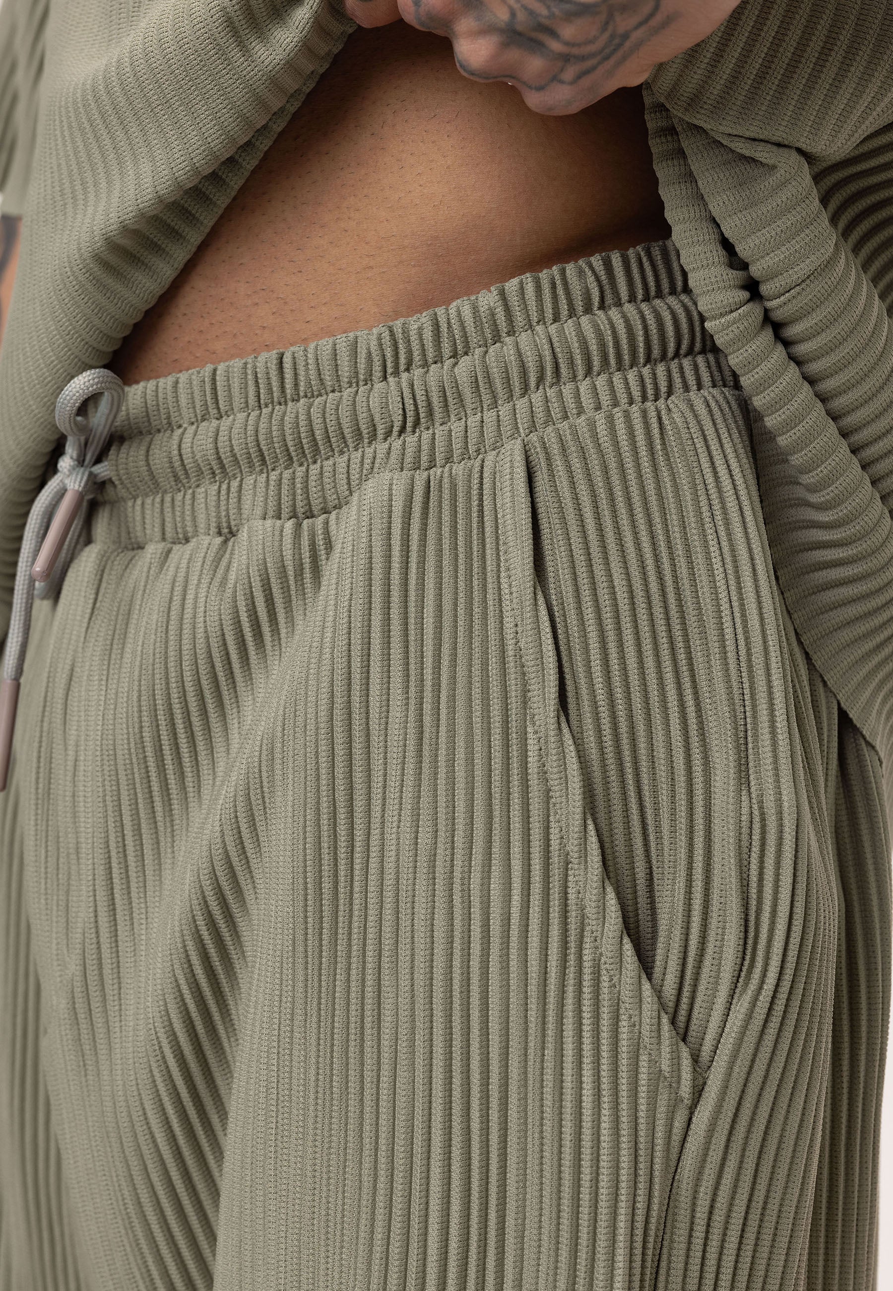 Gray Ribbed Oversized T-Shirt Trendy Casual Look