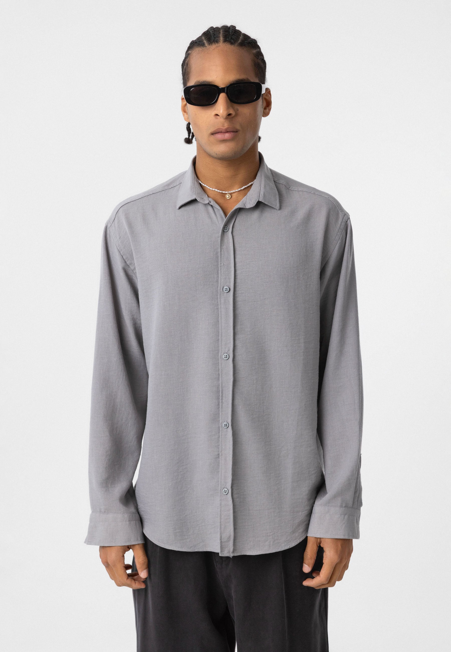 Dark Beige Comfort Fit Button-Up Shirt – Relaxed Everyday Essential