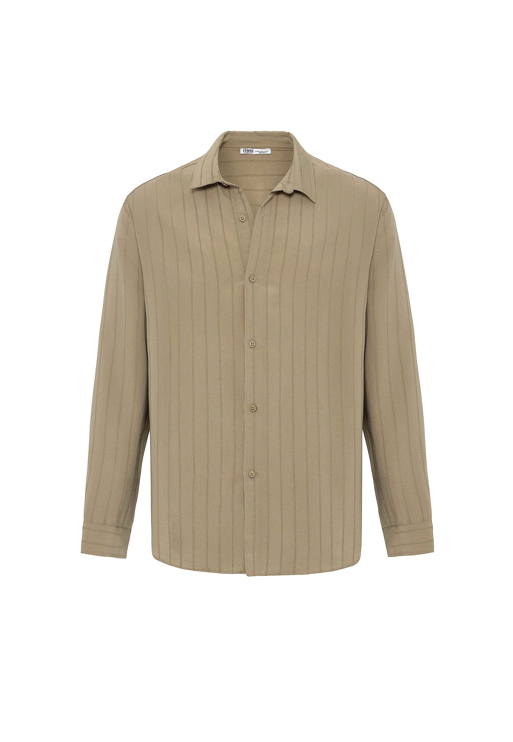 Misty Taupe Button-Up Shirt – Relaxed Comfort Fit