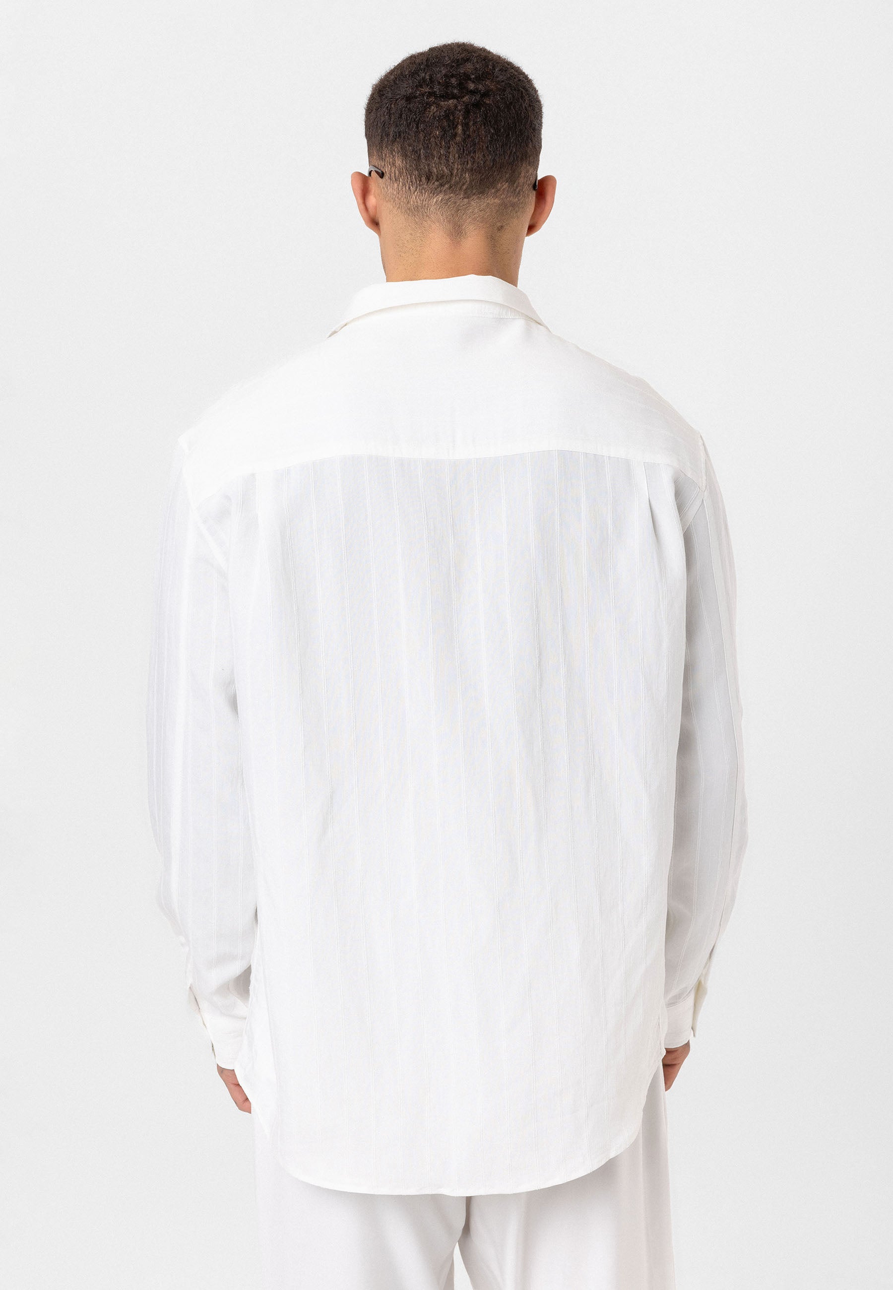 Crisp White Striped Long Sleeve Shirt – Relaxed Street Style