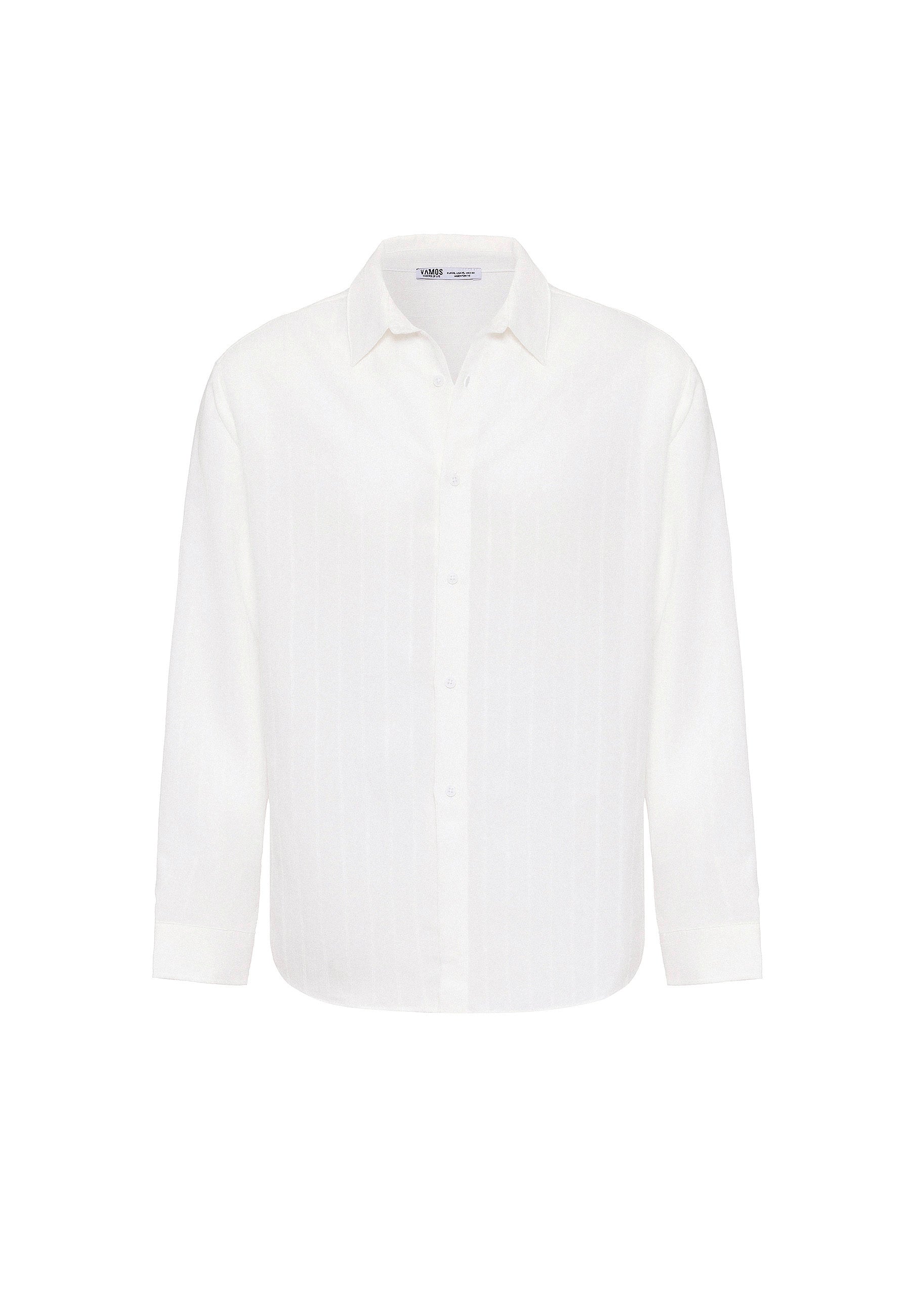 Crisp White Striped Long Sleeve Shirt – Relaxed Street Style