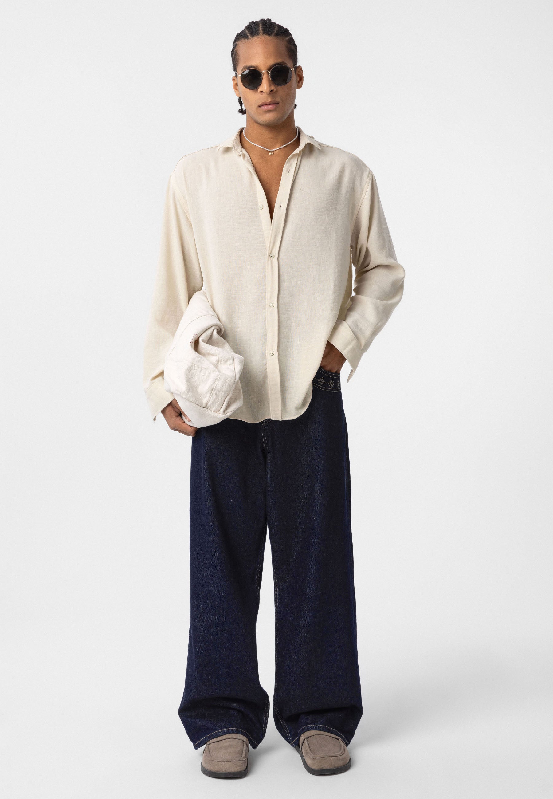 Natural Oat Beige Linen-Blend Shirt – Effortless Summer Classic