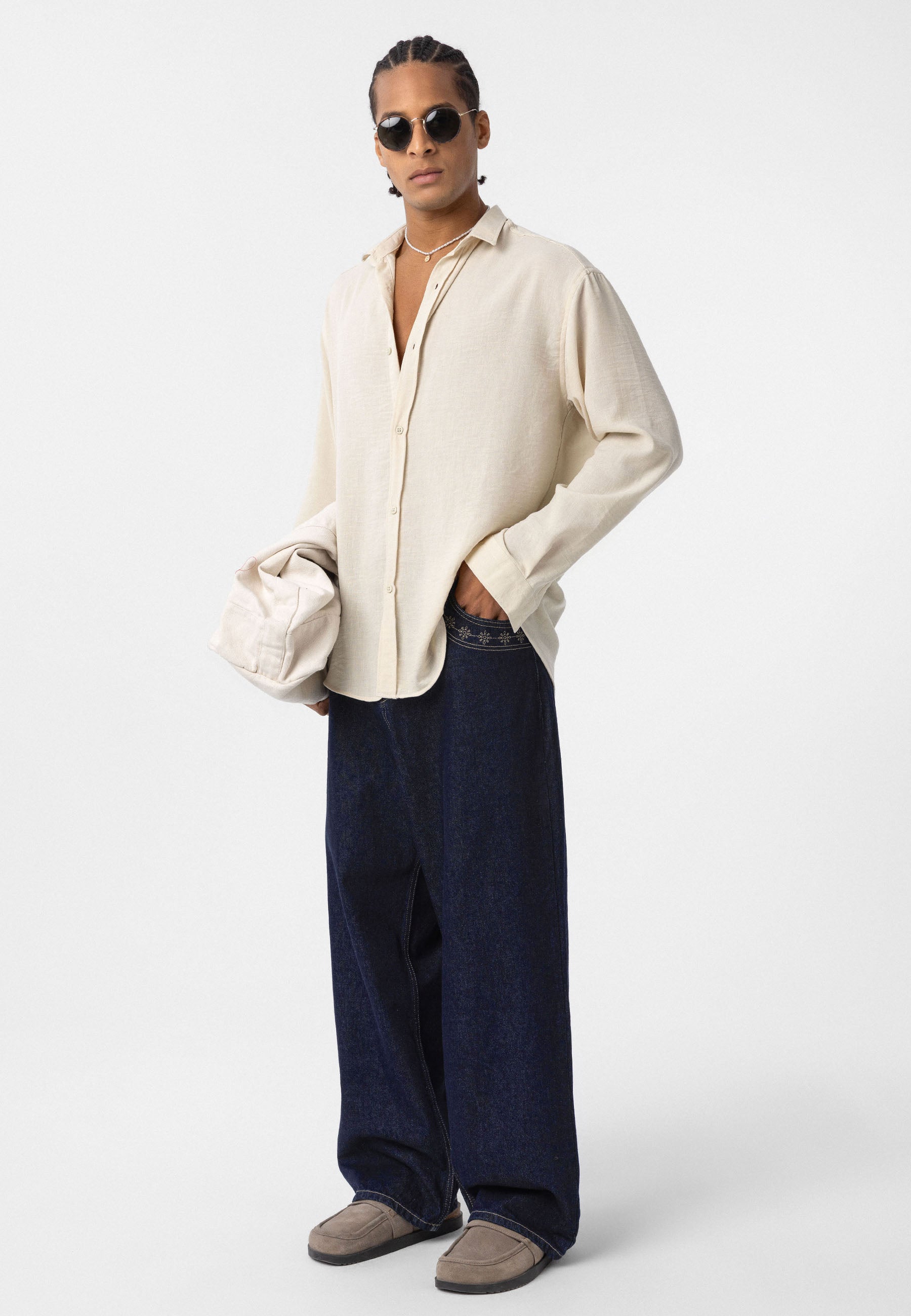 Natural Oat Beige Linen-Blend Shirt – Effortless Summer Classic