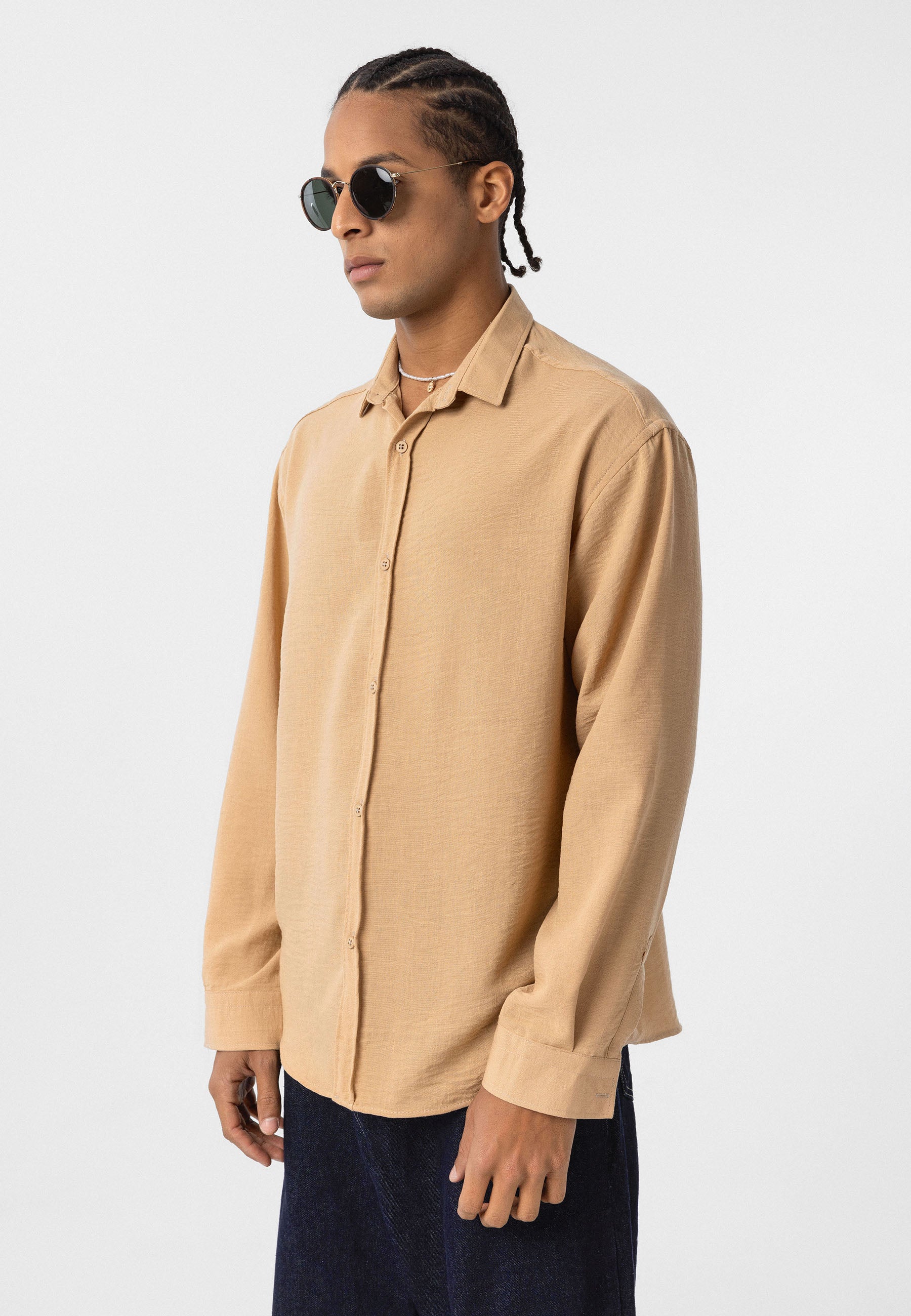 Dark Beige Comfort Fit Shirt – Relaxed Everyday Essential