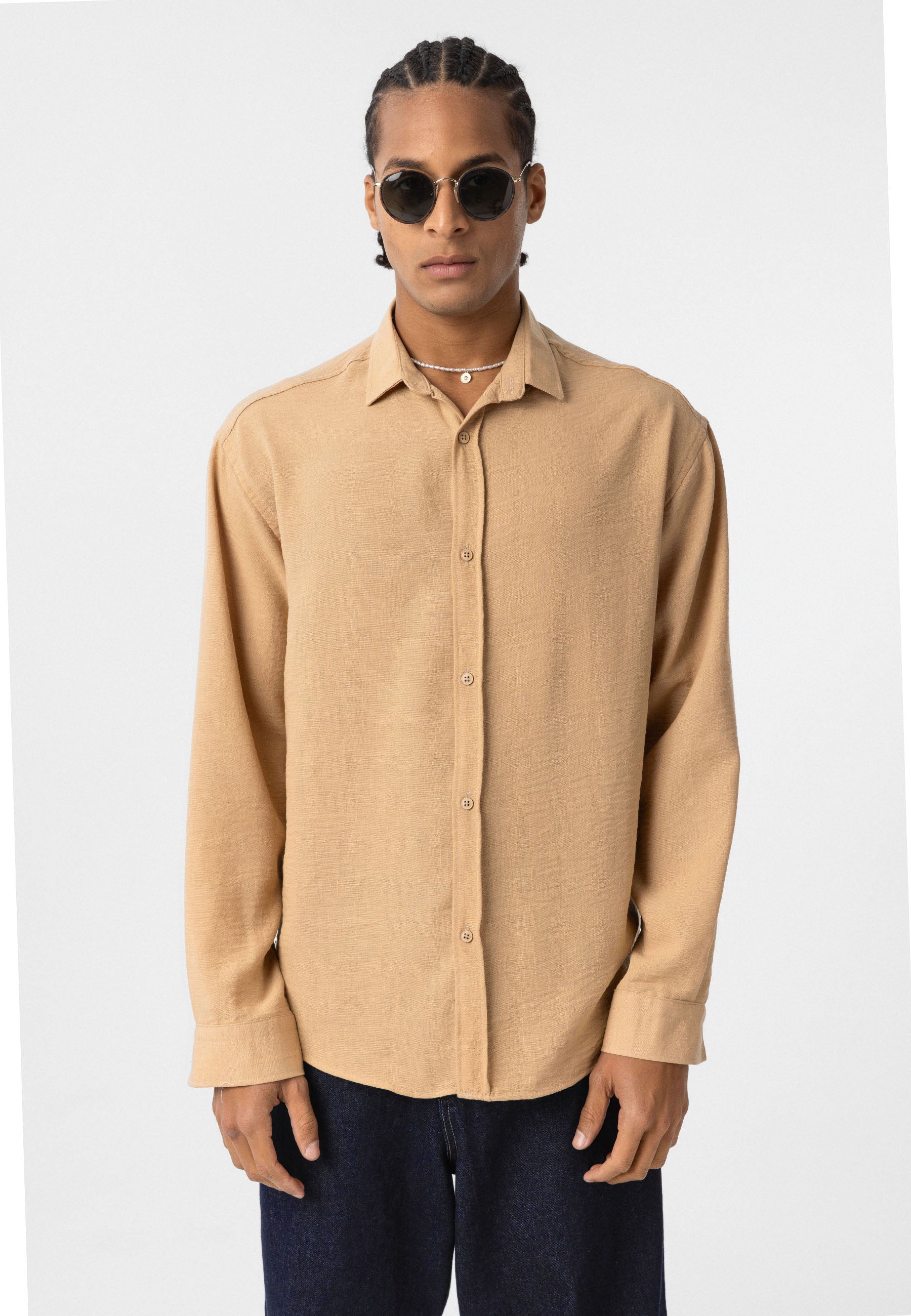 Dark Beige Comfort Fit Shirt – Relaxed Everyday Essential