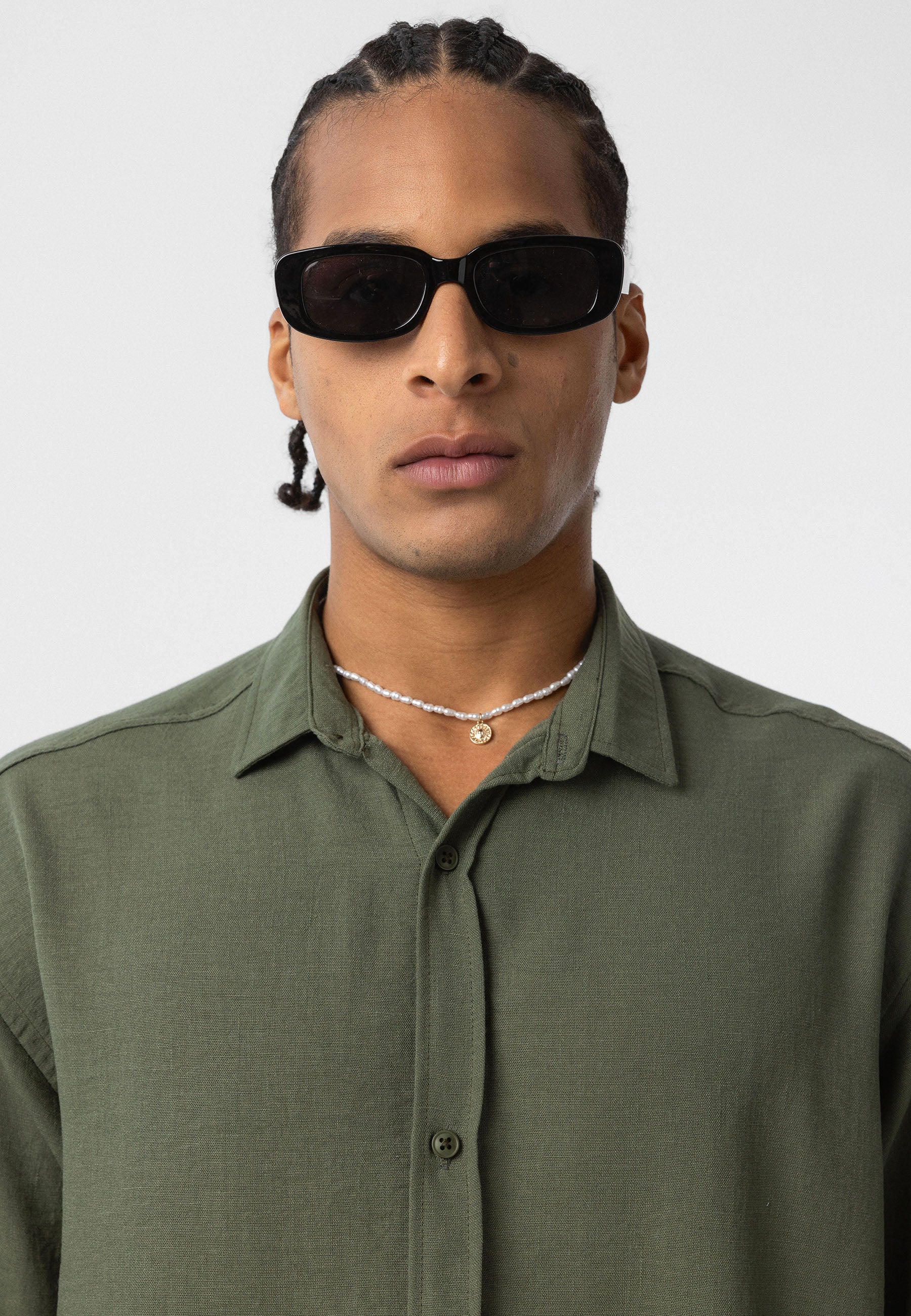 Pure Black Comfort Fit Button-Up Shirt – Timeless Essential