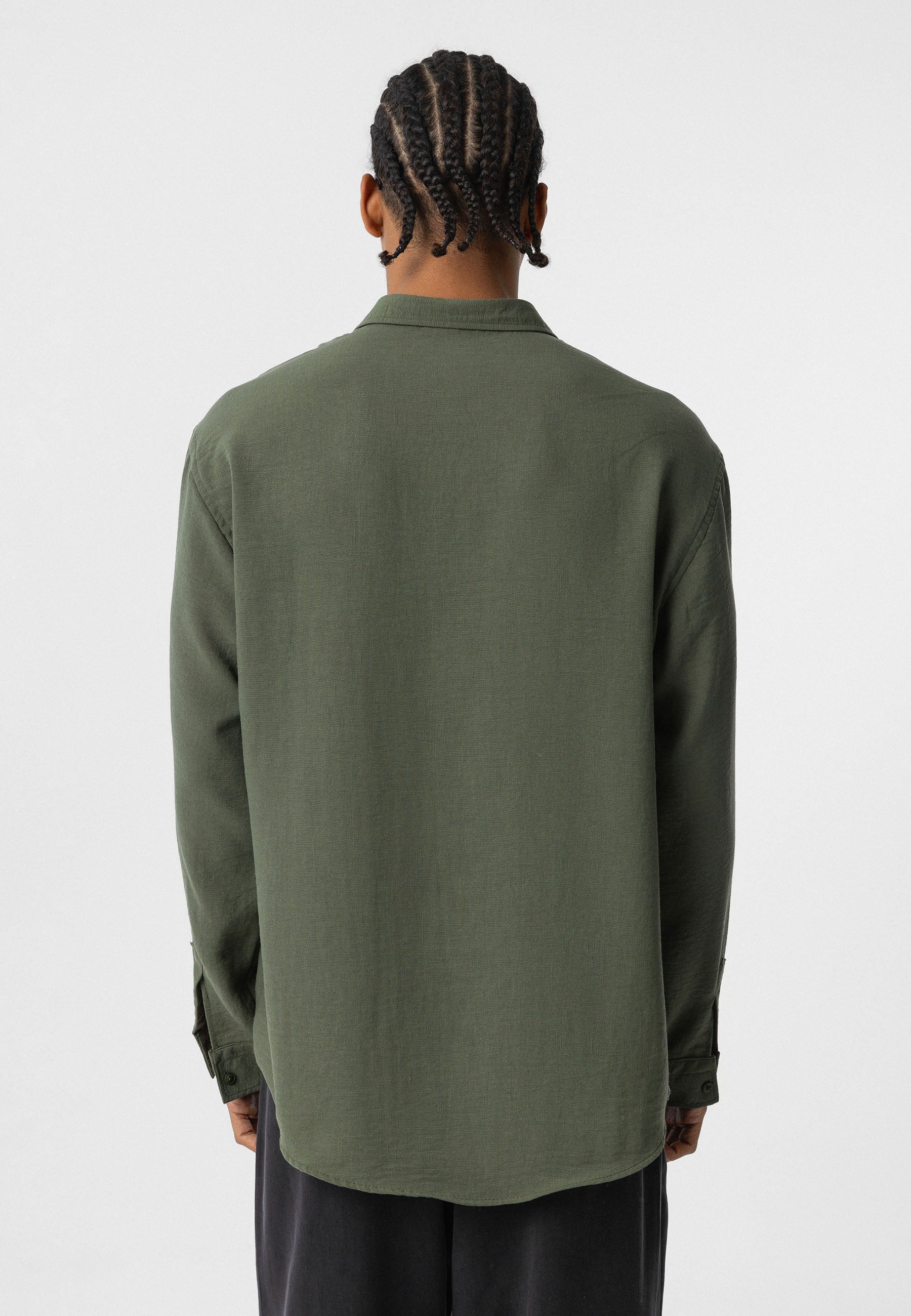 Pure Black Comfort Fit Button-Up Shirt – Timeless Essential