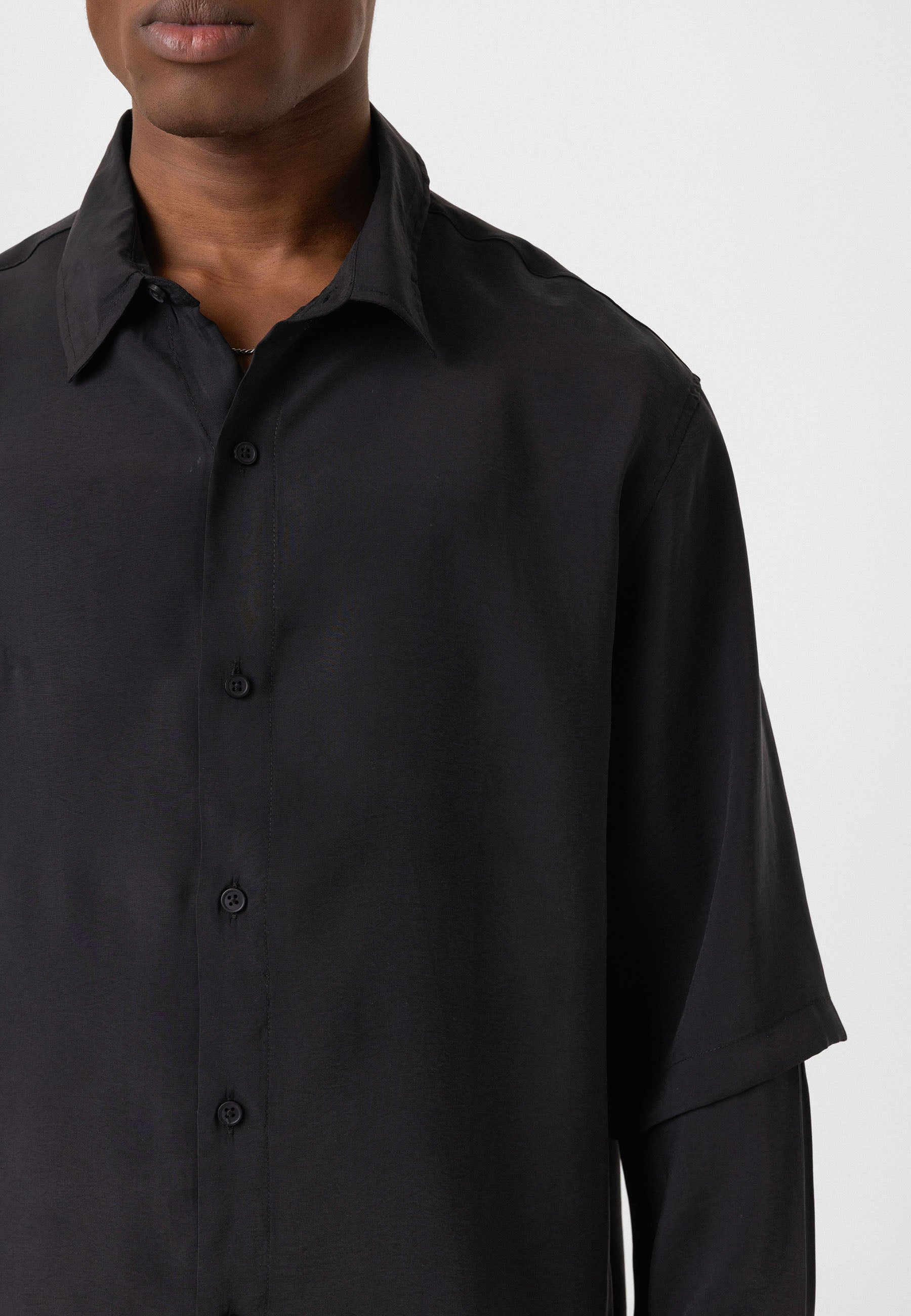 Black Button-Up Shirt – Comfort Fit, Smart Everyday Look