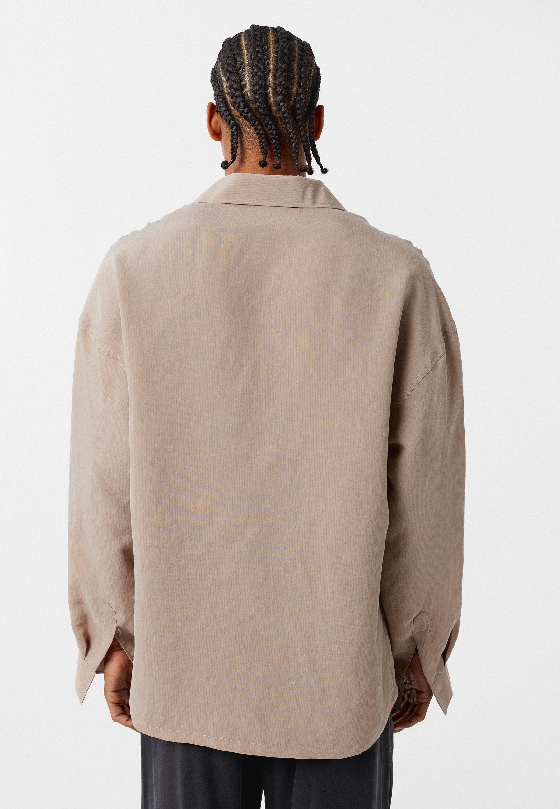 Warm Stone Beige Oversized Long‑Sleeve Shirt – Effortless & Elevated Basics