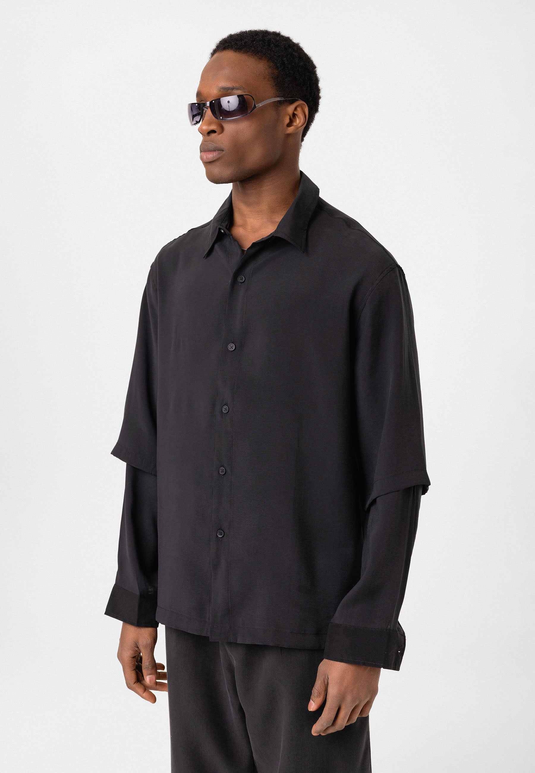 Black Button-Up Shirt – Comfort Fit, Smart Everyday Look