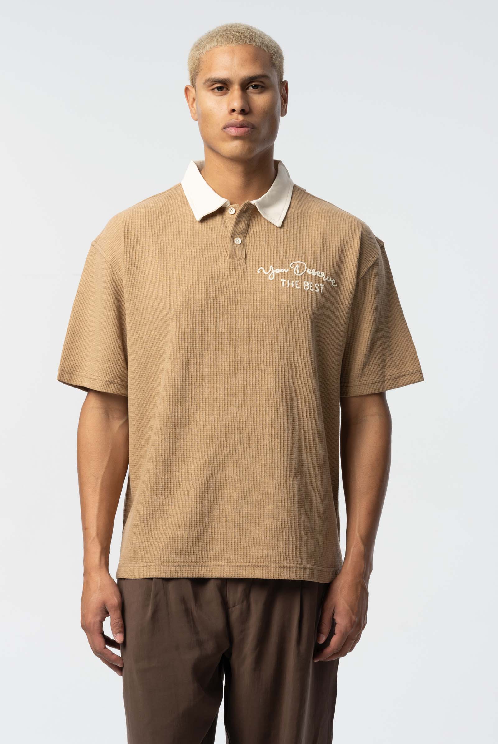 Beige Graphic T-Shirts Bold ABC Statement Design