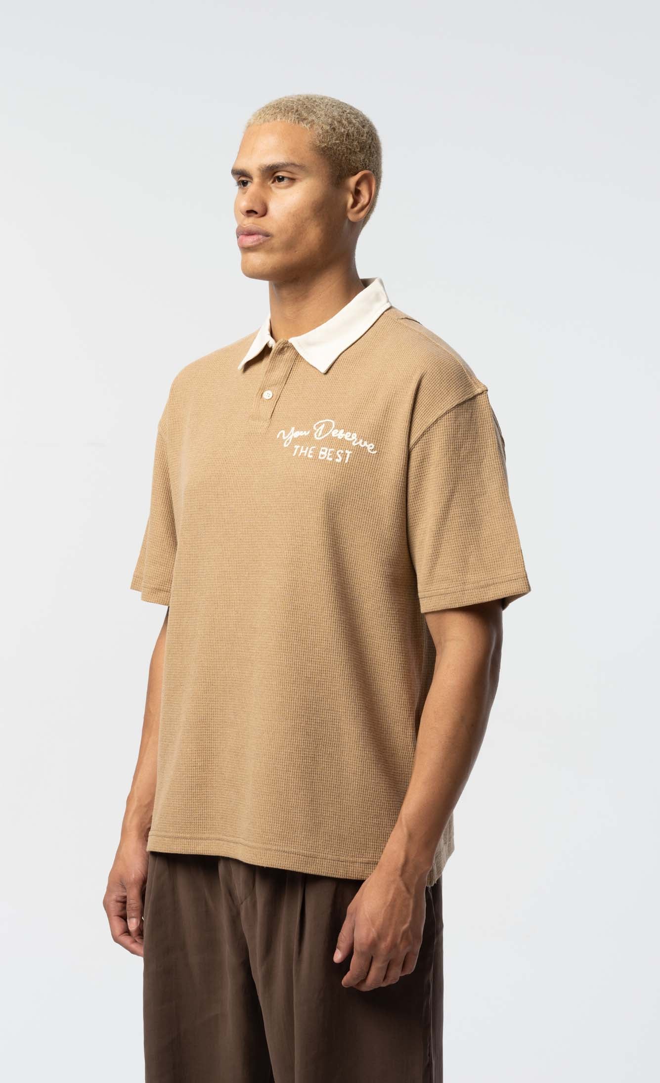 Beige Graphic T-Shirts Bold ABC Statement Design