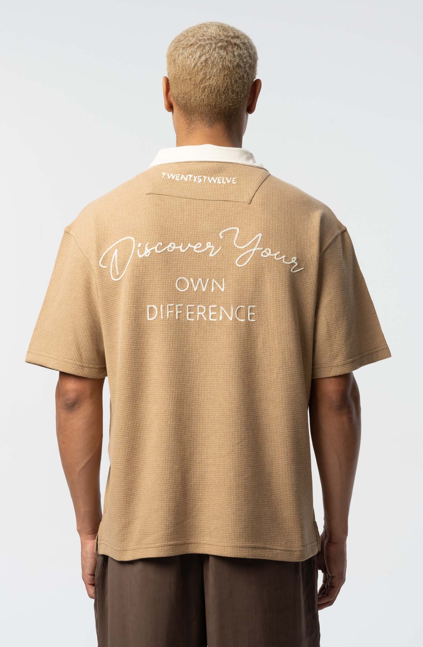 Beige Graphic T-Shirts Bold ABC Statement Design