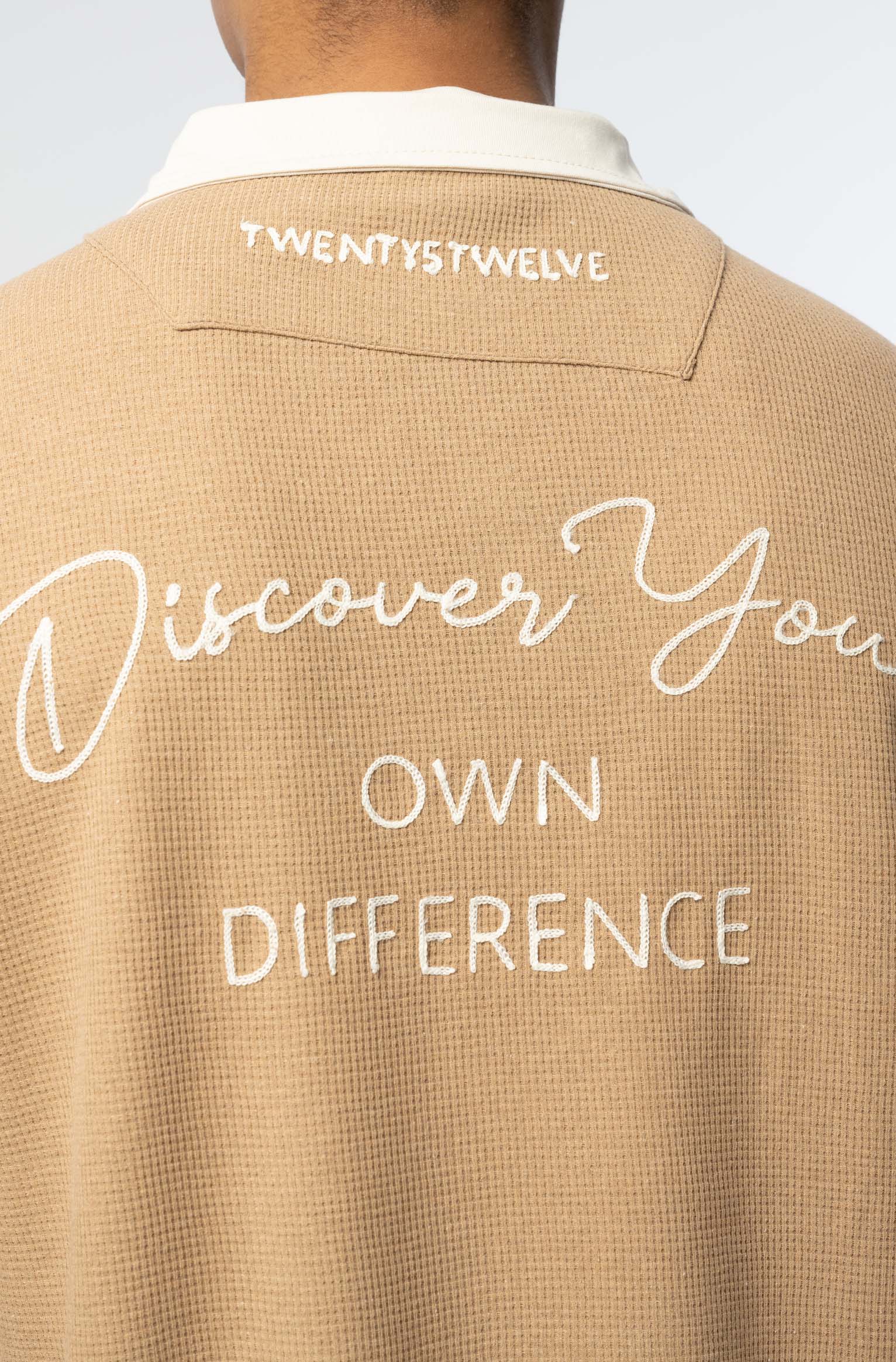 Beige Graphic T-Shirts Bold ABC Statement Design