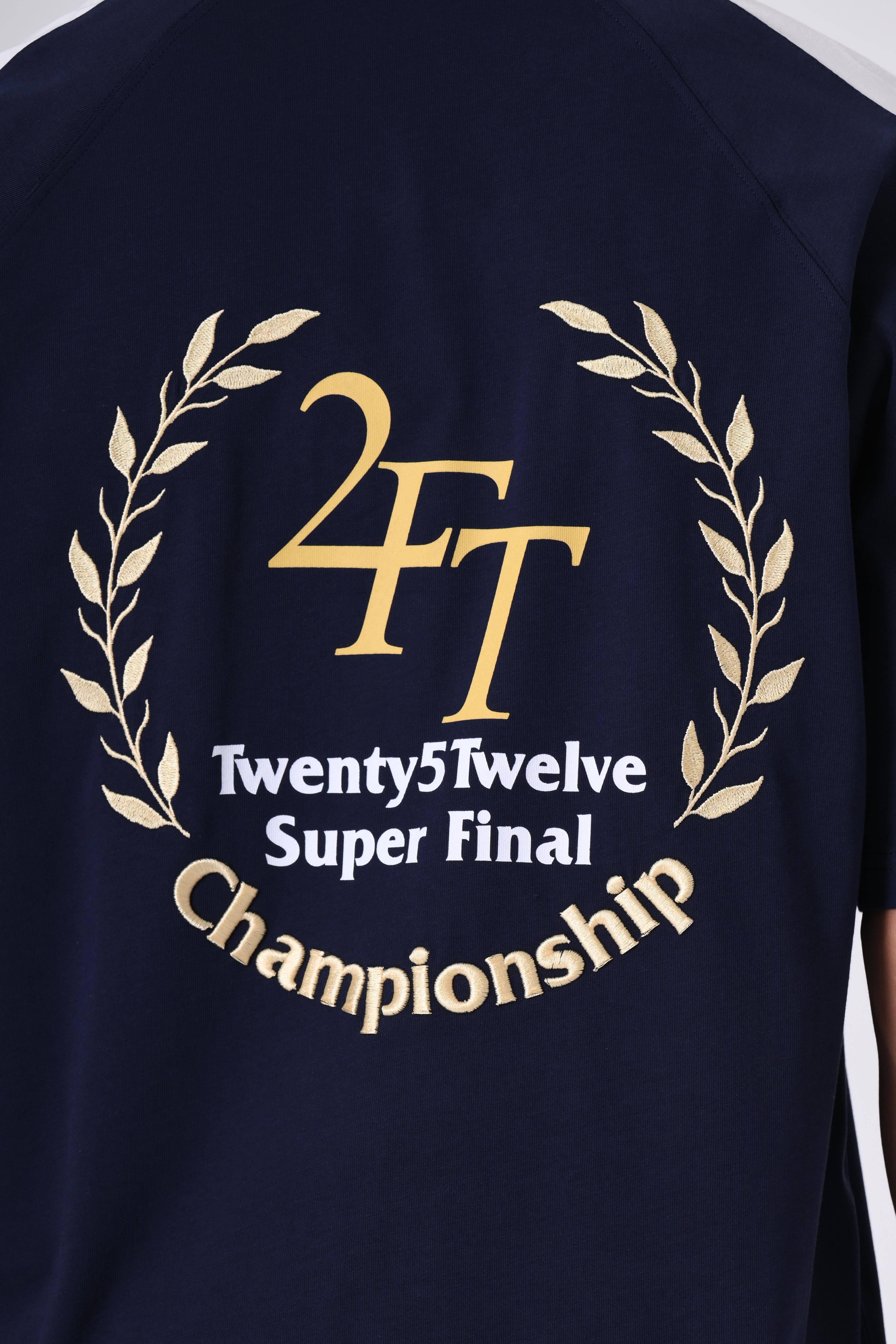 Oversized Polo Tee with Bold Collegiate Print