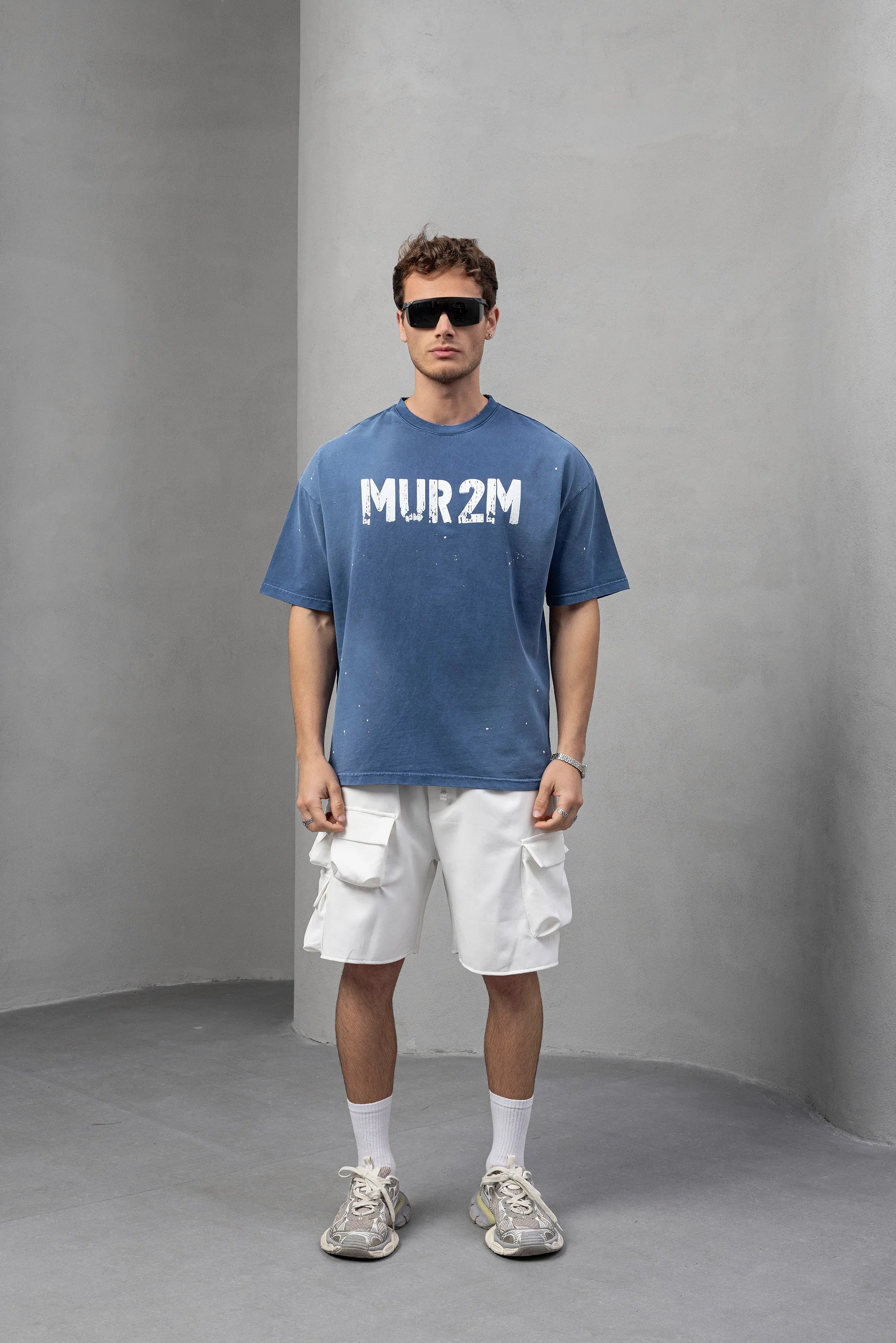 Blue Graphic Tee with Bold ‘TURN ON’ Print