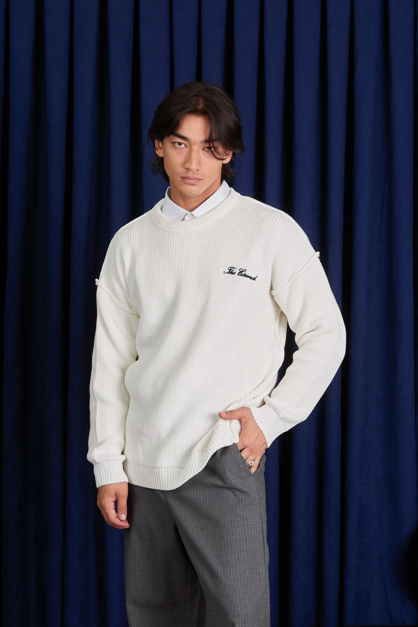 Men’s “The Eternal” Embroidered Knitted Pullover Sweater