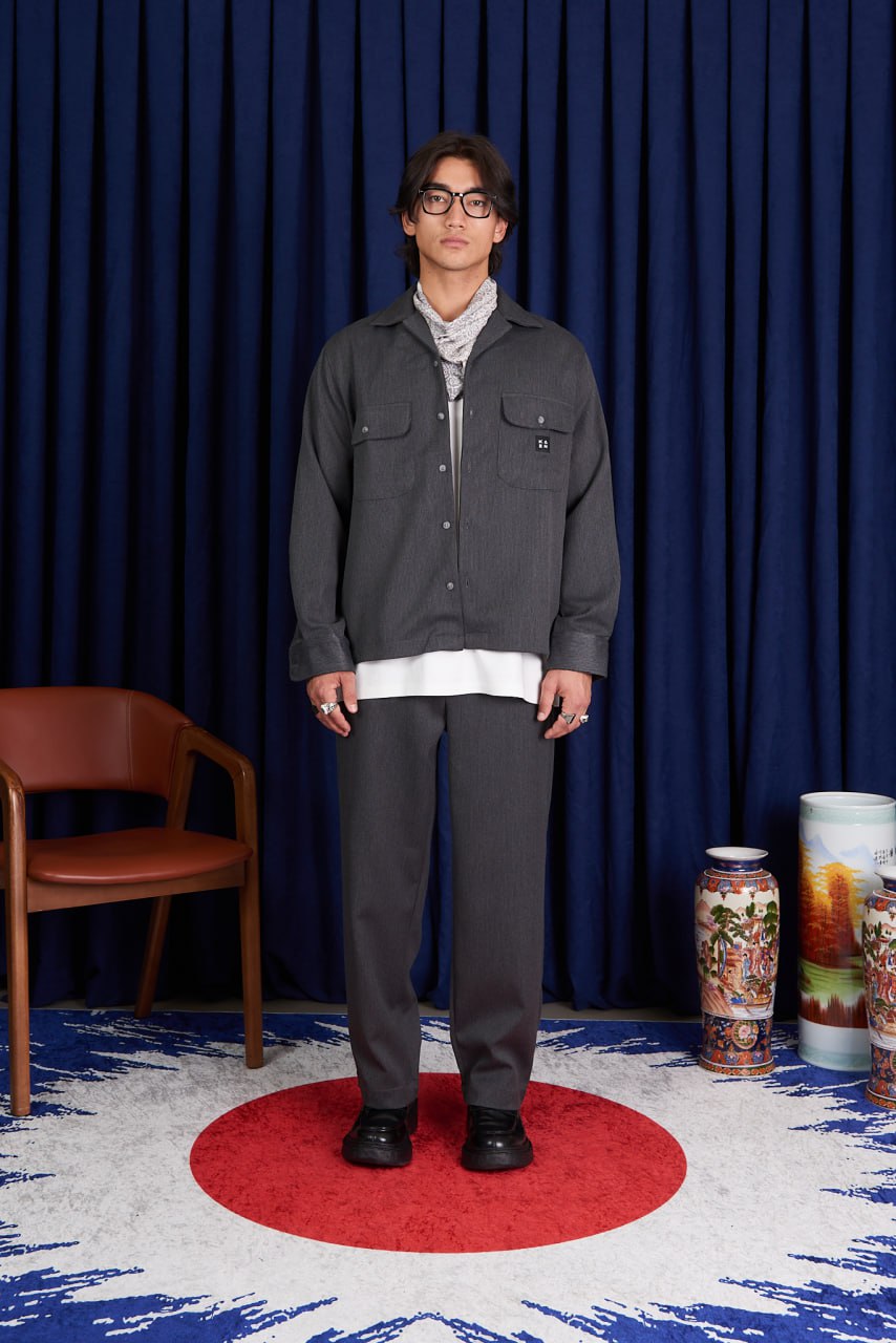 Men’s Korean Minimalist Wide-Leg Trouser | Casual Relaxed-Fit Pants