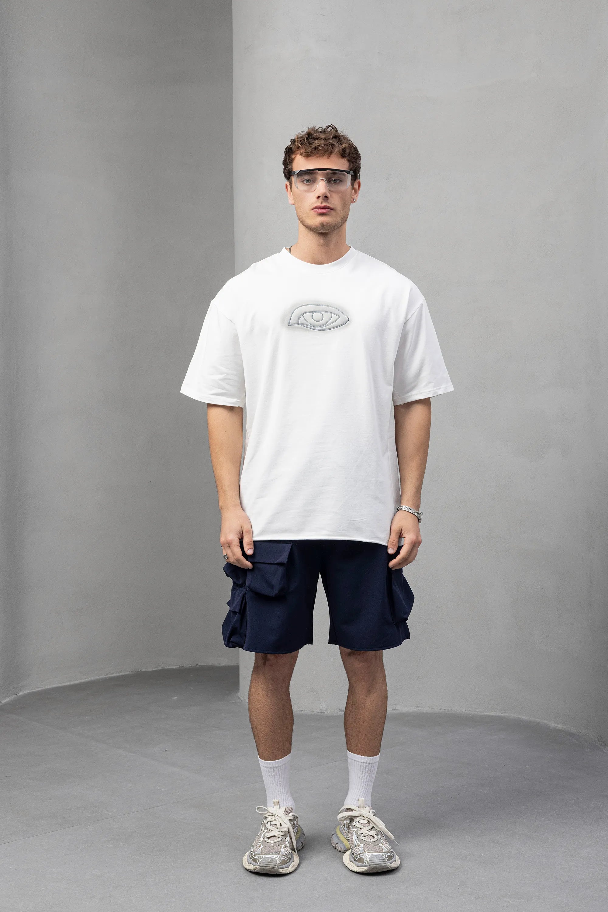 Eye Graphic Embroidered T-Shirt for Men