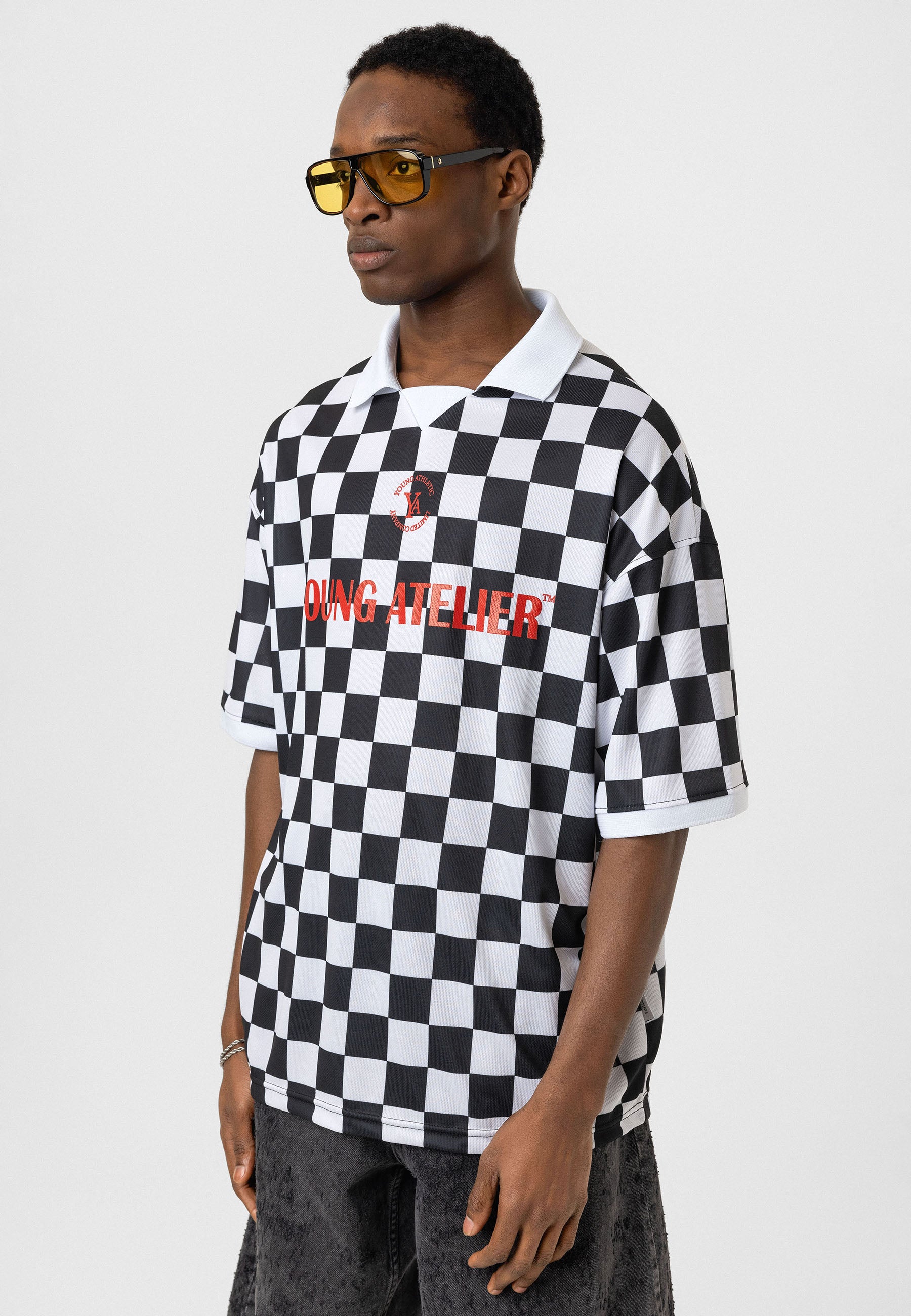 Oversized Polo‑Collar Jersey T-shirts – Sporty Contrast With Polish