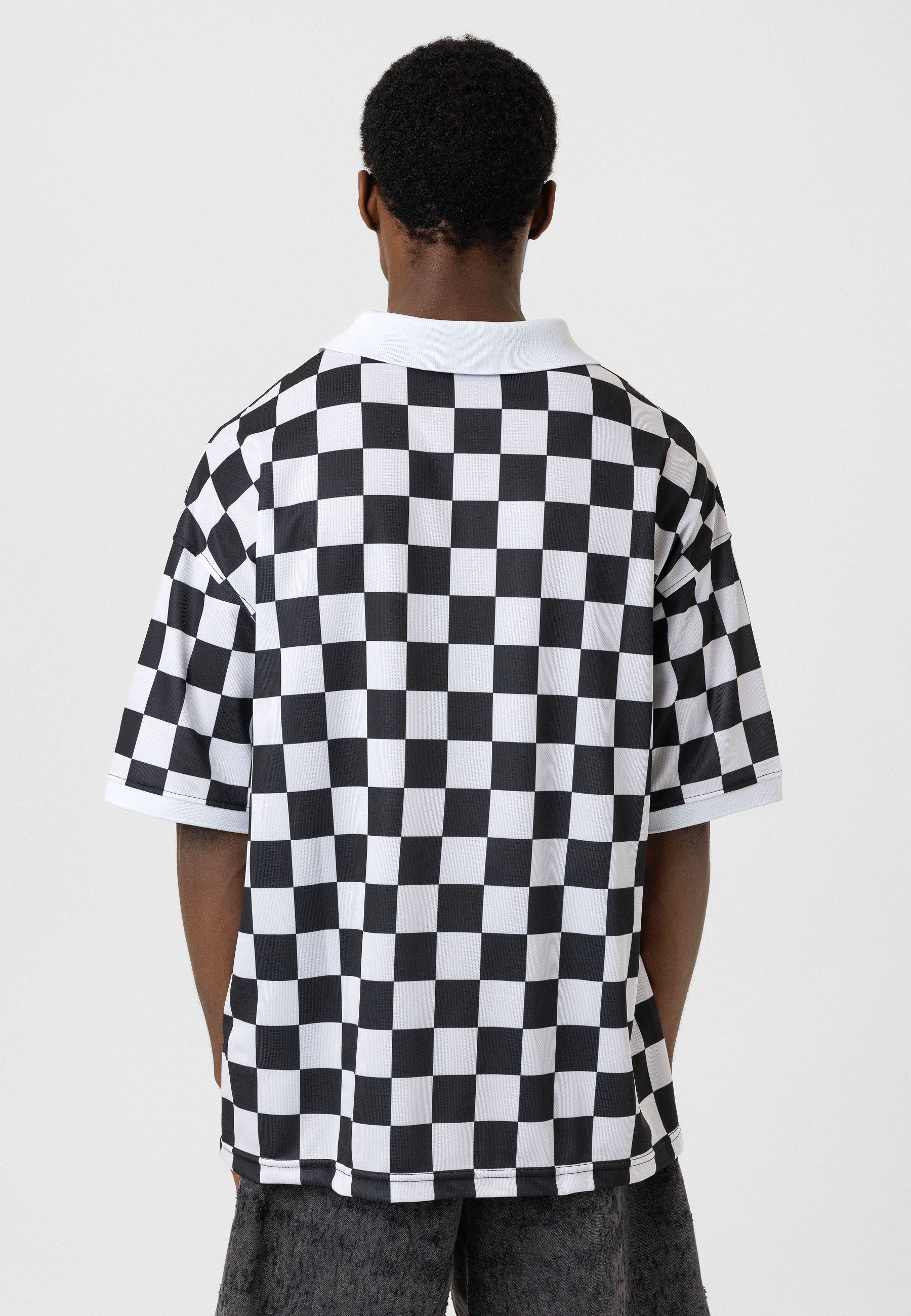 Oversized Polo‑Collar Jersey T-shirts – Sporty Contrast With Polish