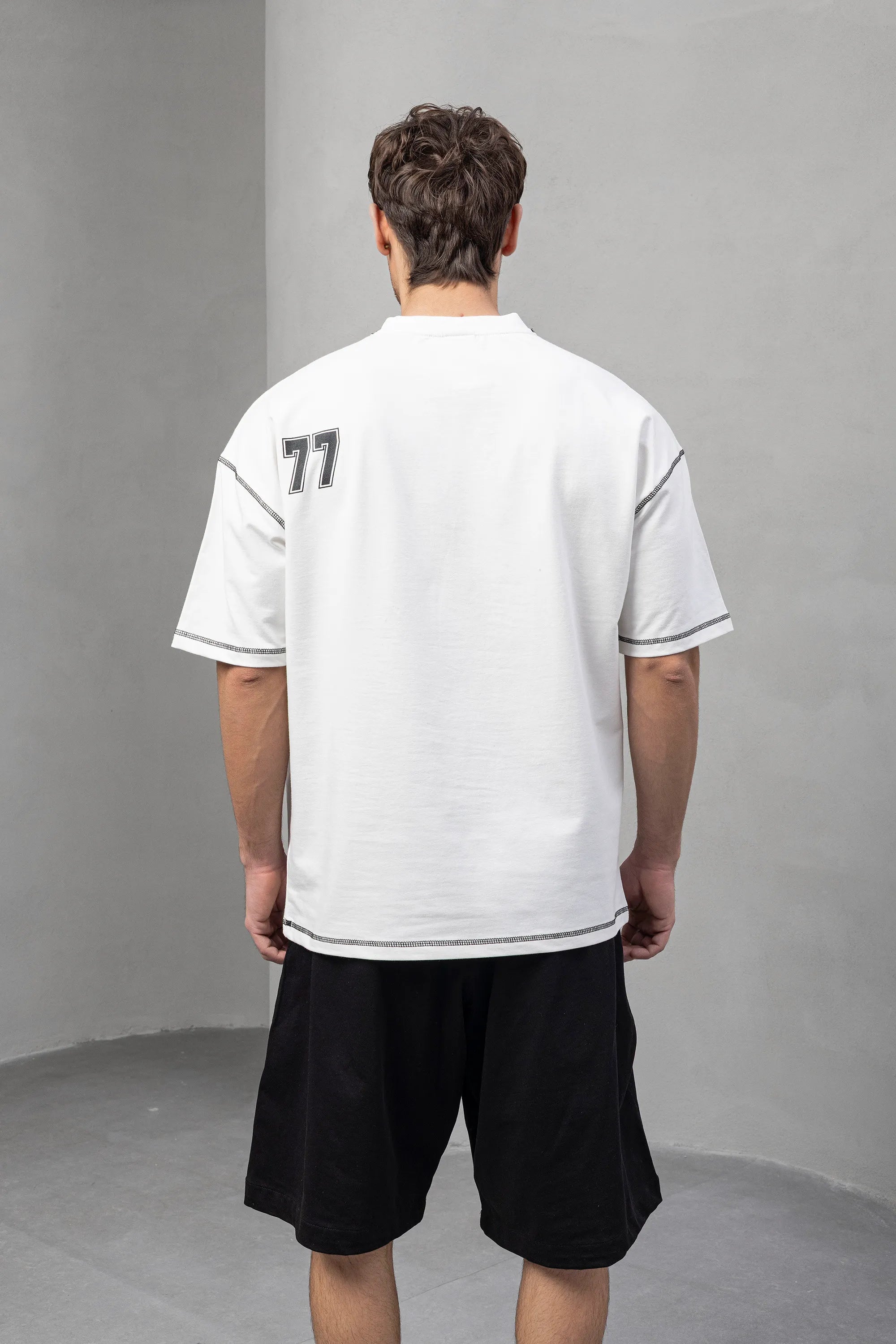 Limitless 77 Graphic T-Shirt - White Casual Sporty Tee
