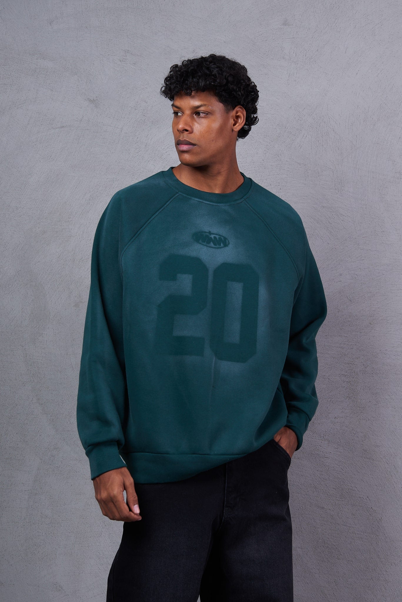 Men’s Organic Cotton Crewneck sweatshirt – Teal Green