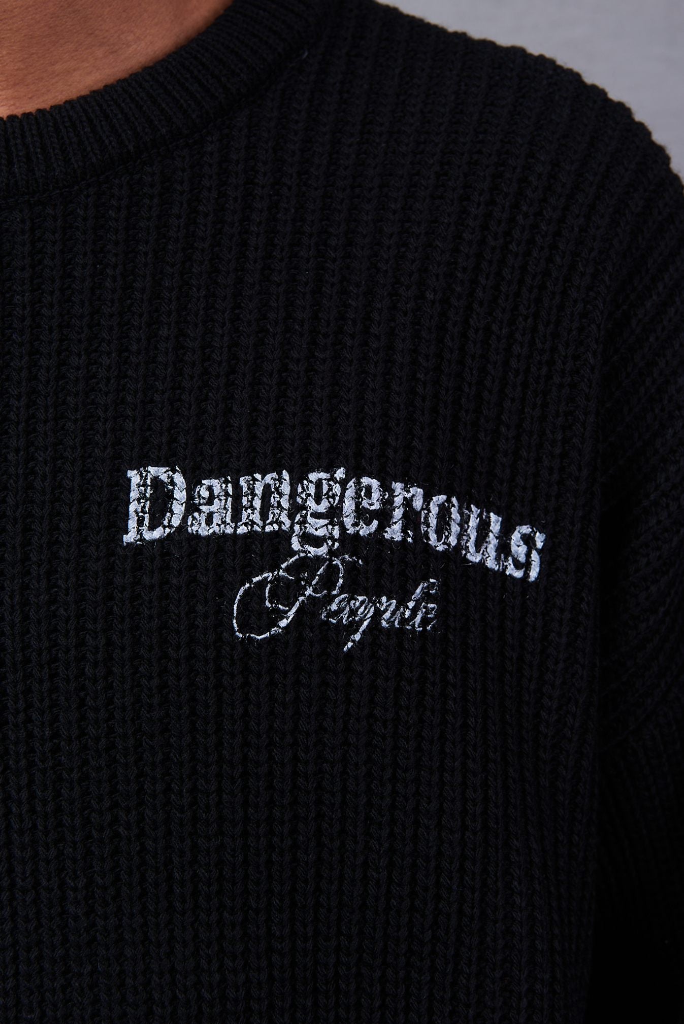 Black About:Blank Oversized Sweater