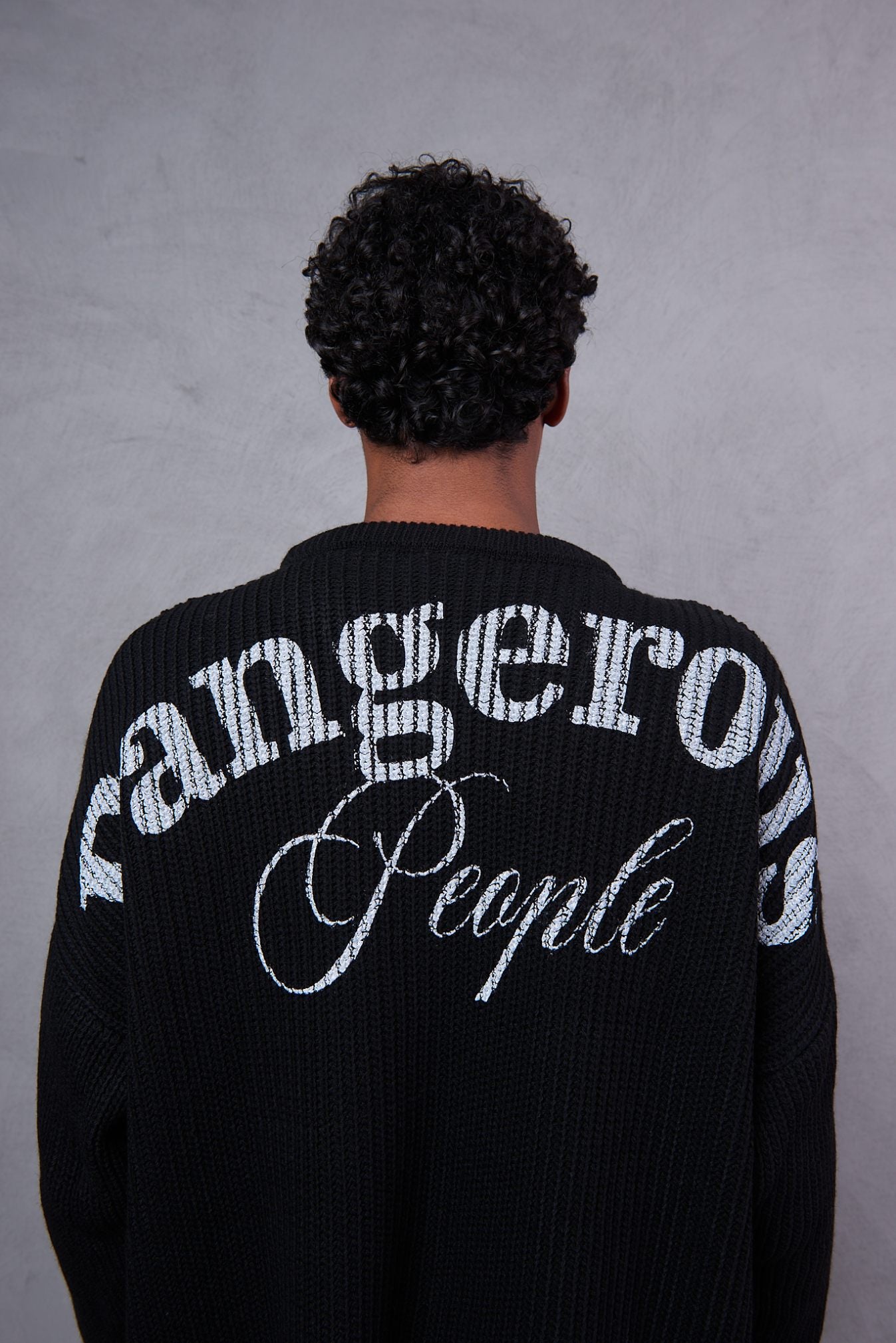 Black About:Blank Oversized Sweater