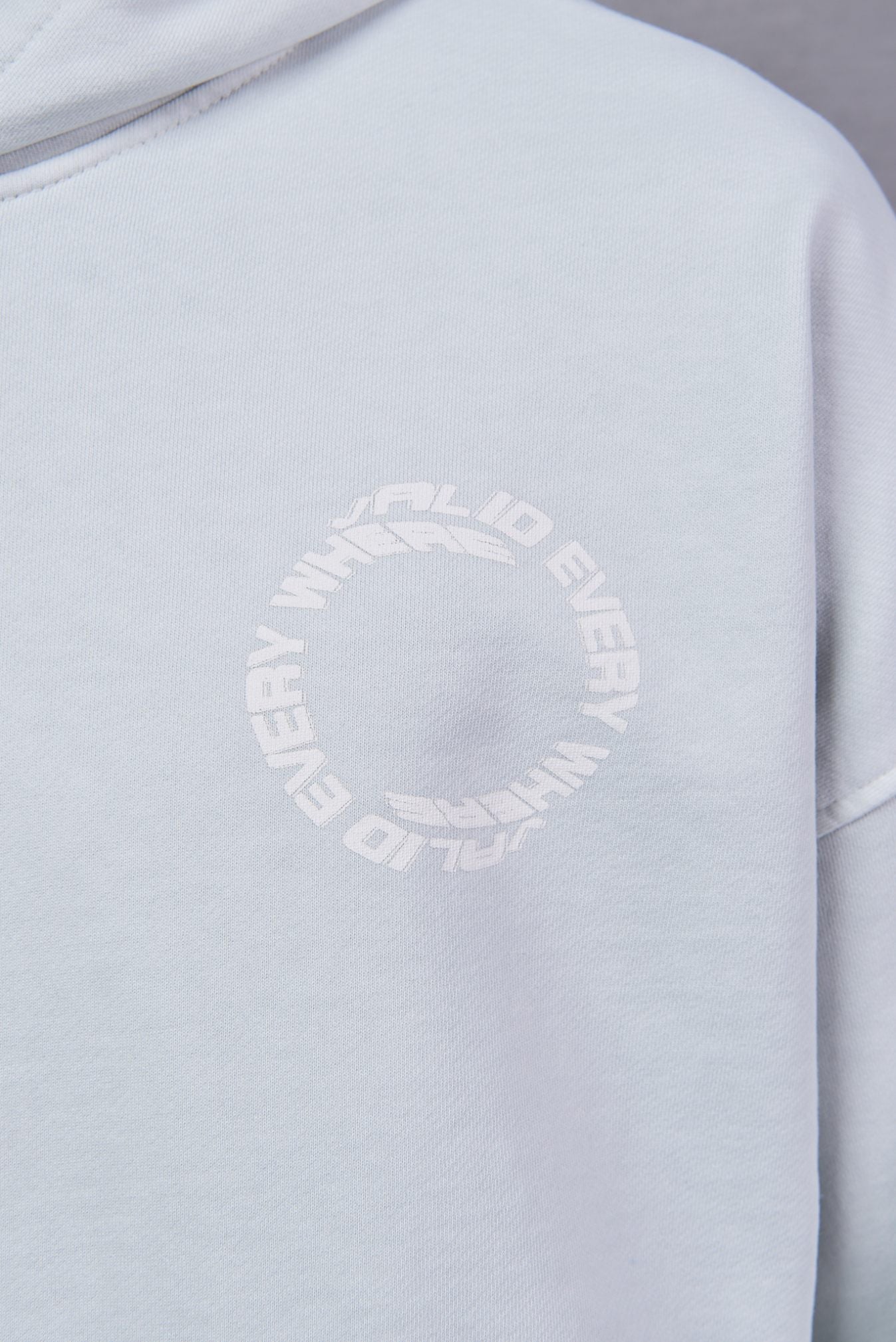 Bershka Tonal Print Tech Zip-Through Hoodie – Grey