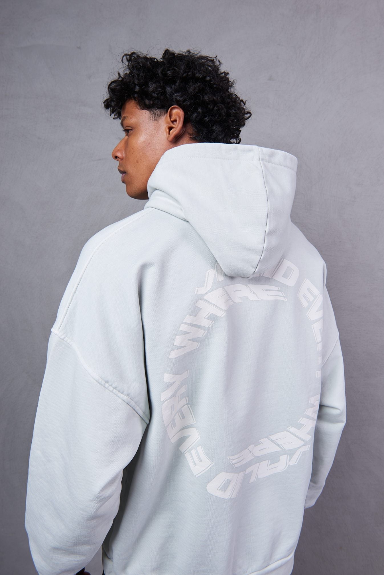 Bershka Tonal Print Tech Zip-Through Hoodie – Grey