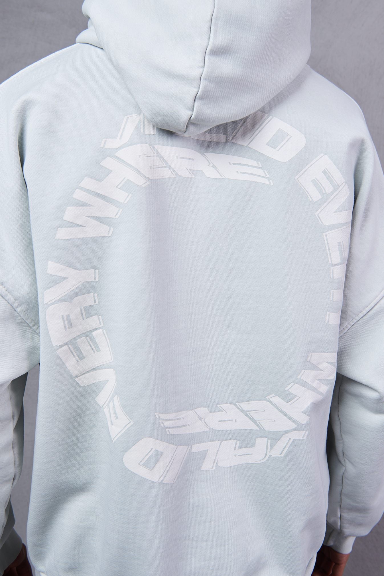 Bershka Tonal Print Tech Zip-Through Hoodie – Grey