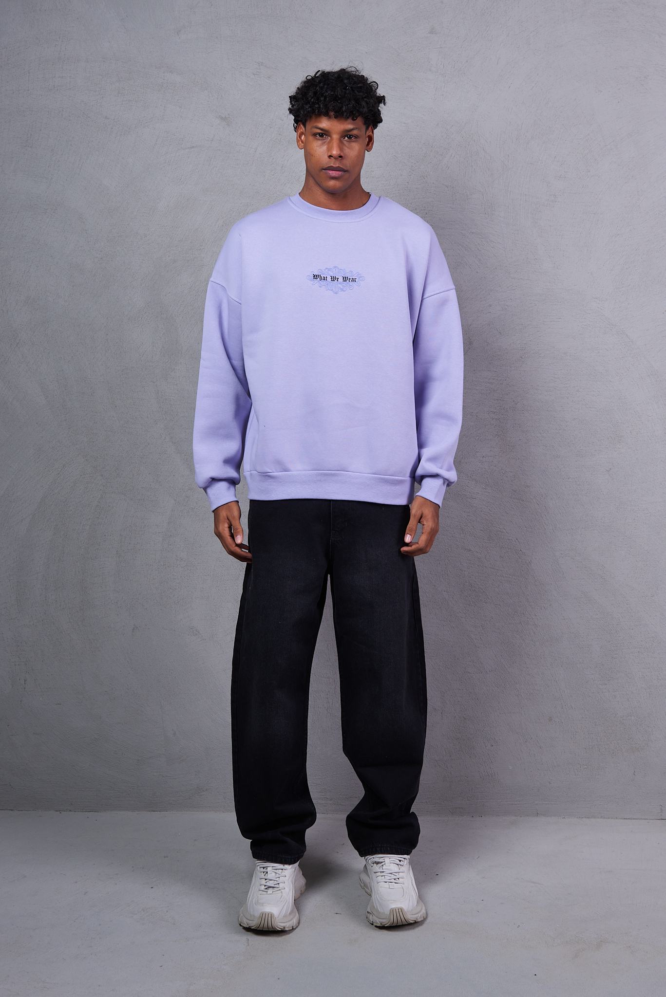  Oversized Boxy Extended Neck Sweatshirt
