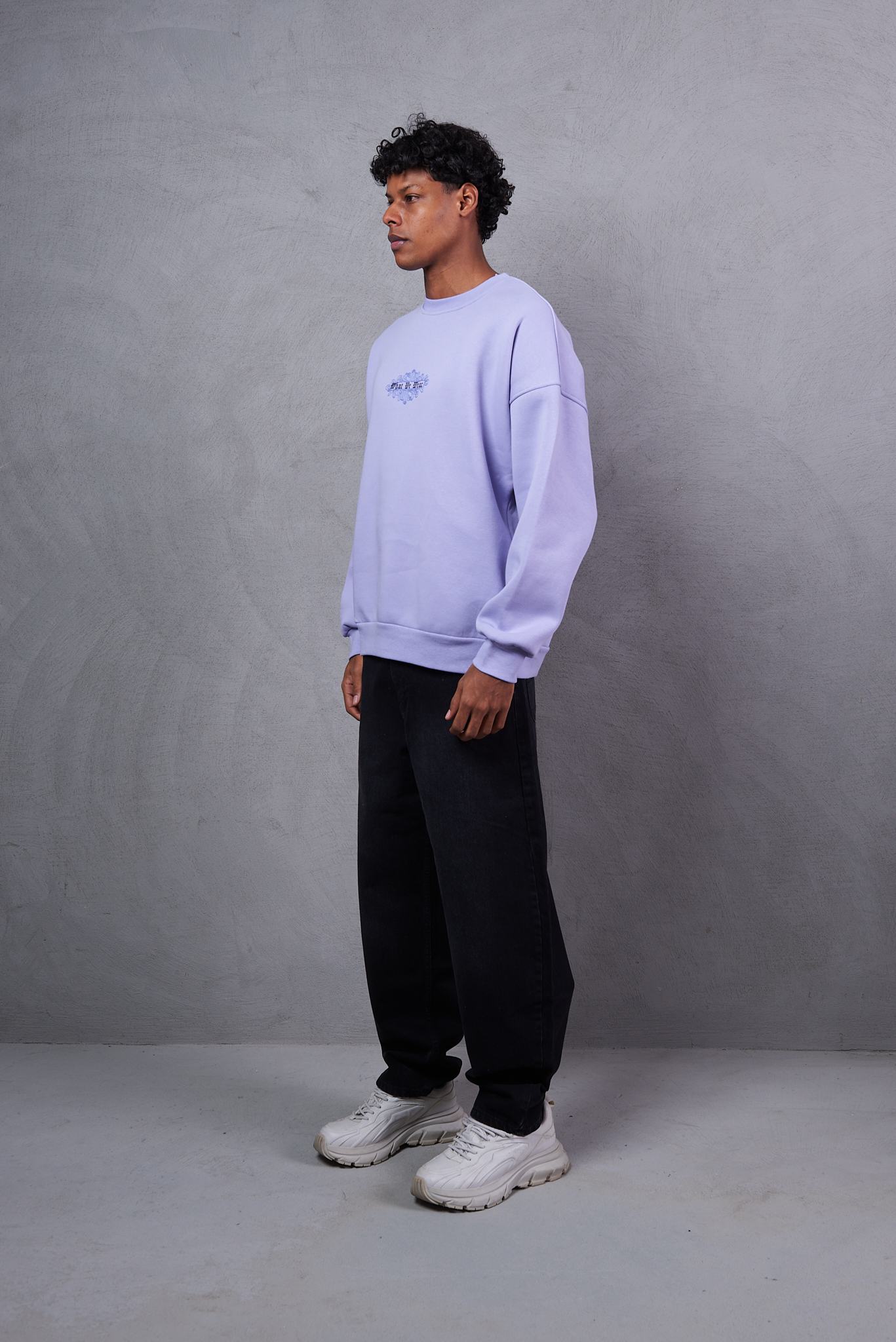  Oversized Boxy Extended Neck Sweatshirt