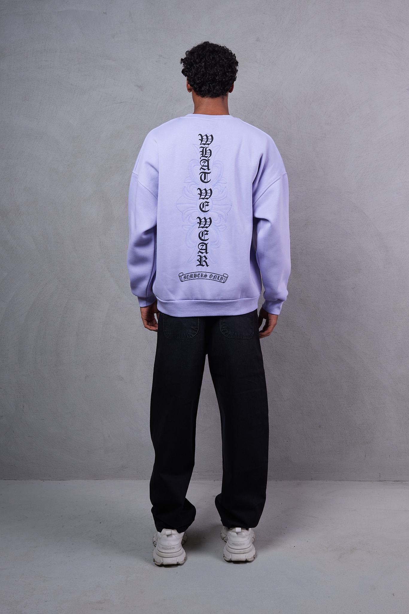 Oversized Boxy Extended Neck Sweatshirt