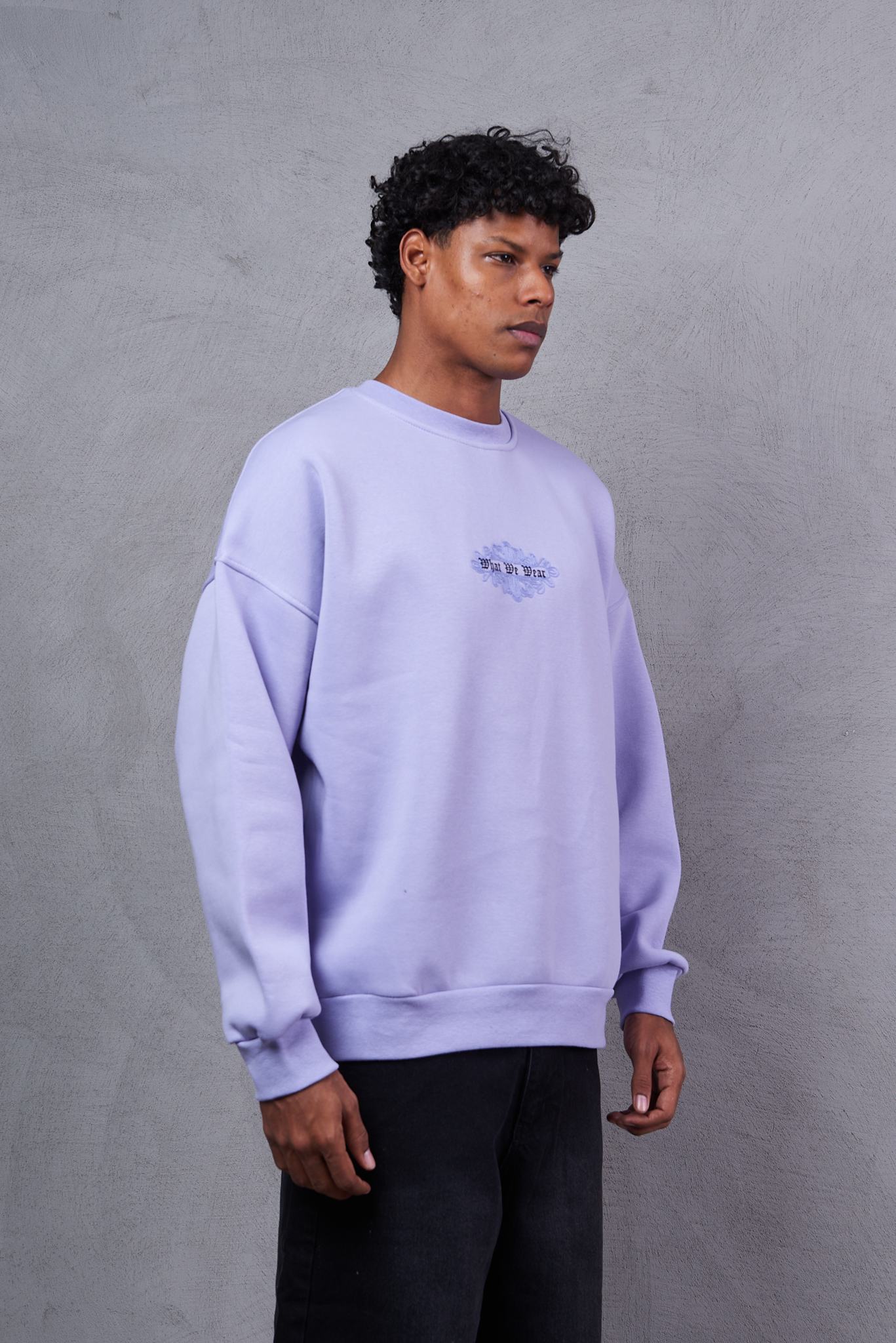  Oversized Boxy Extended Neck Sweatshirt