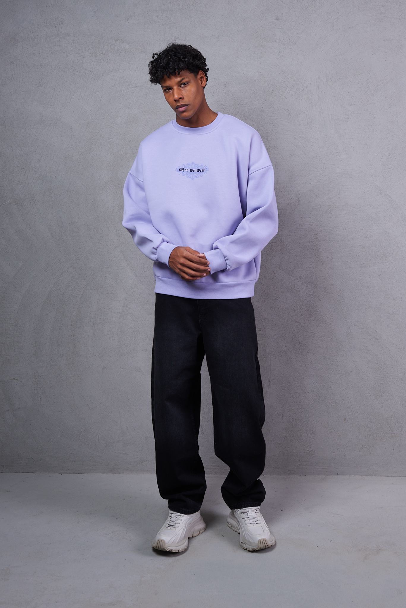  Oversized Boxy Extended Neck Sweatshirt