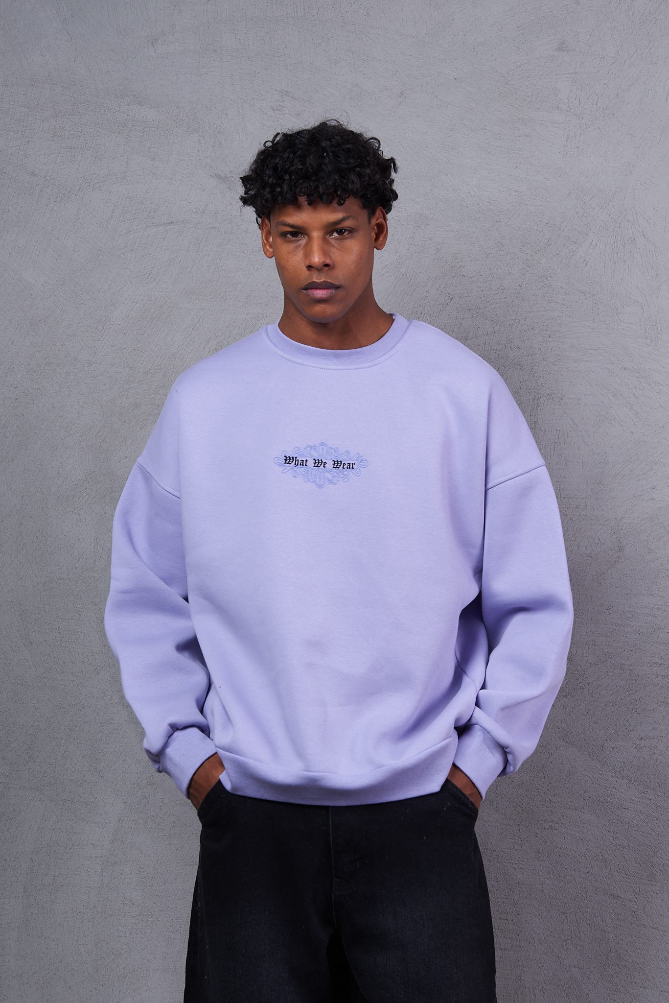  Oversized Boxy Extended Neck Sweatshirt