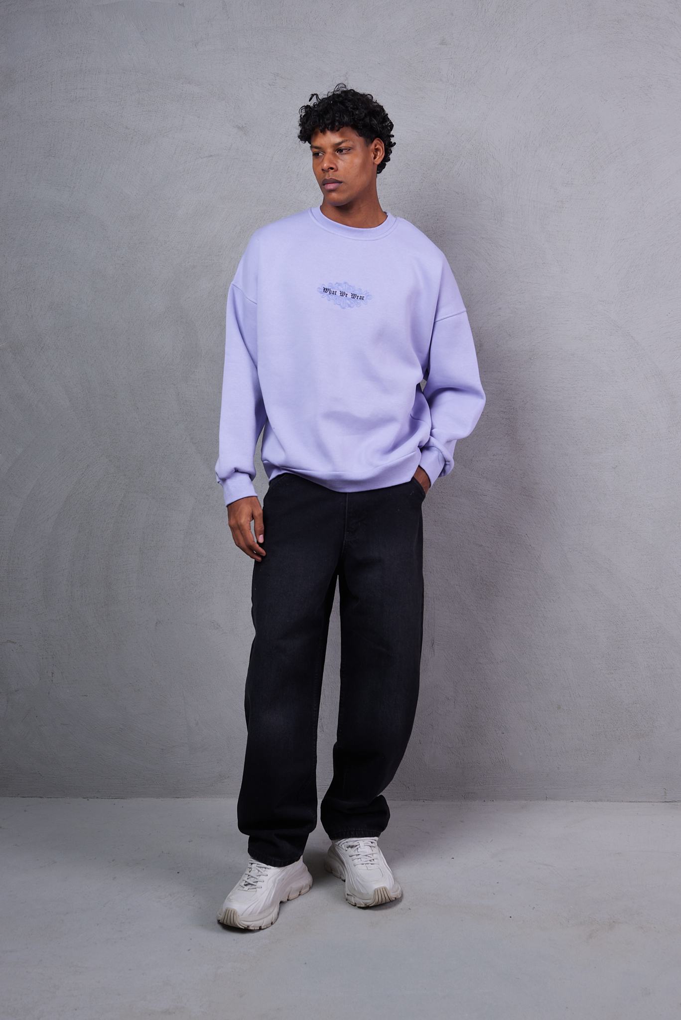  Oversized Boxy Extended Neck Sweatshirt